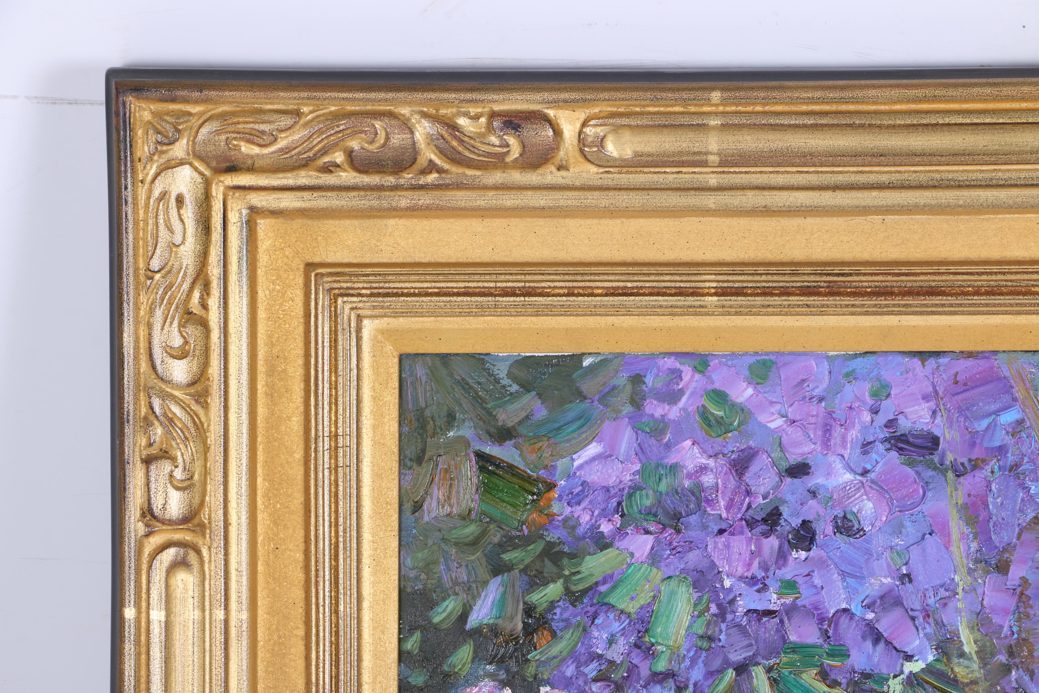 Kent R. Wallis Oil Painting on Canvas "Pink Lily"