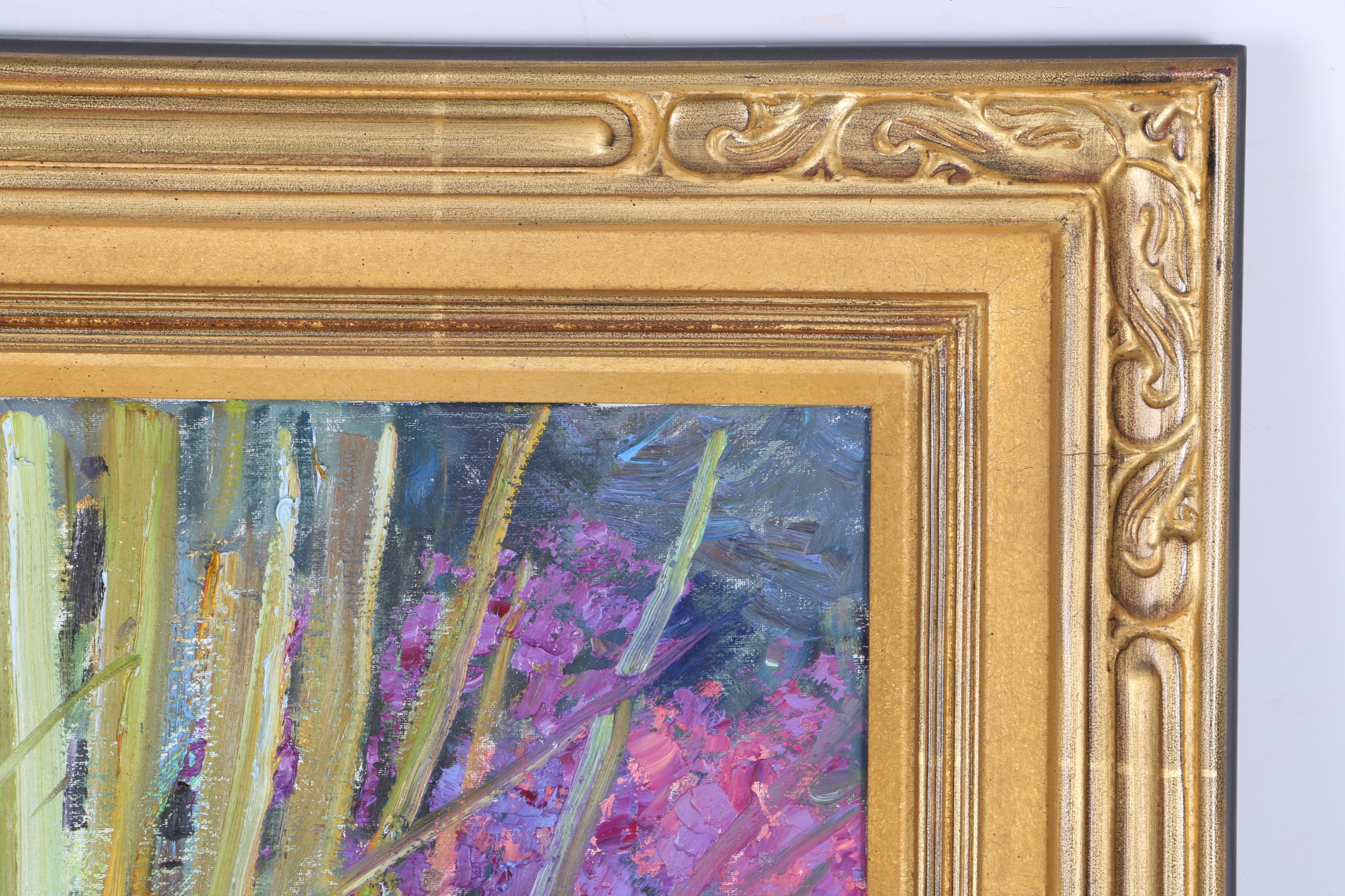 Kent R. Wallis Oil Painting on Canvas "Pink Lily"