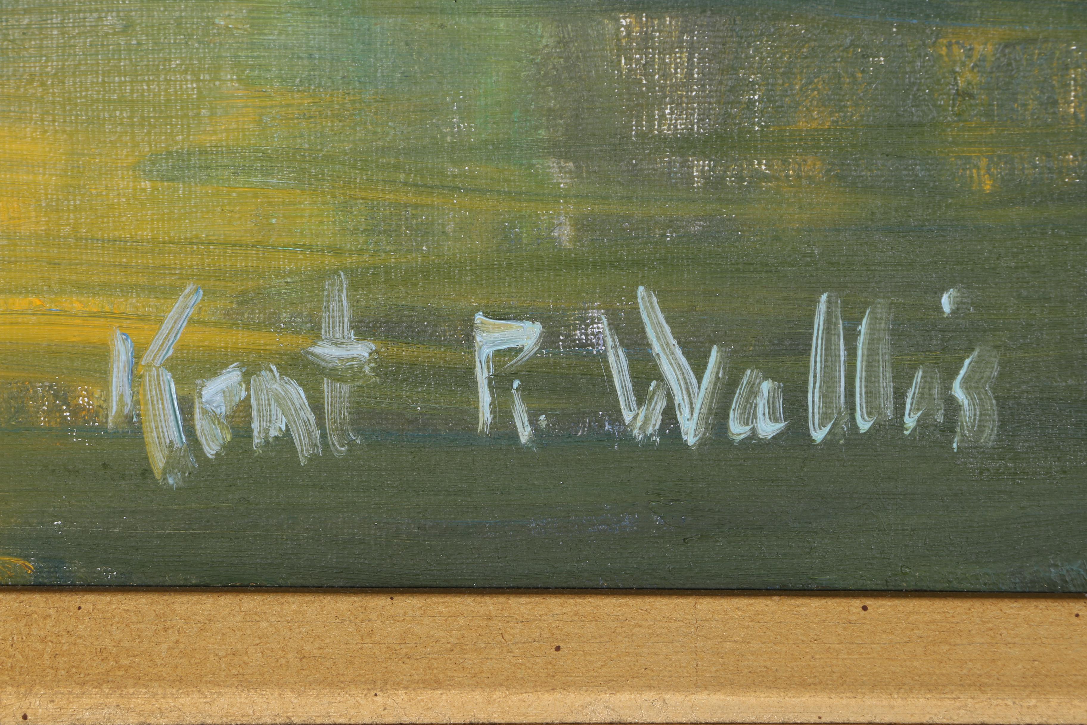 Kent R. Wallis Oil Painting on Canvas "Pink Lily"