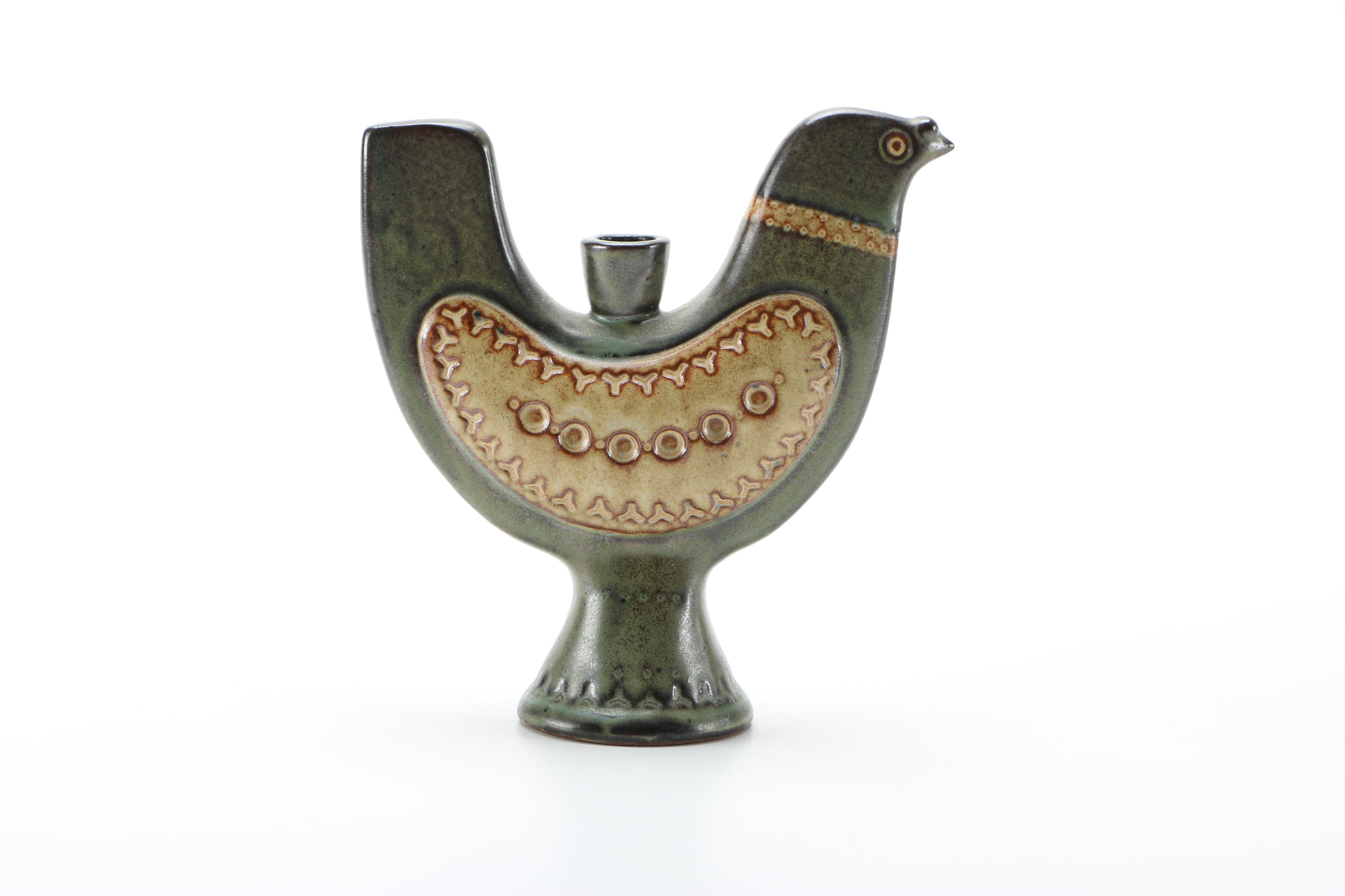 Decorative Earthenware Vessels and Figural Candle Holder