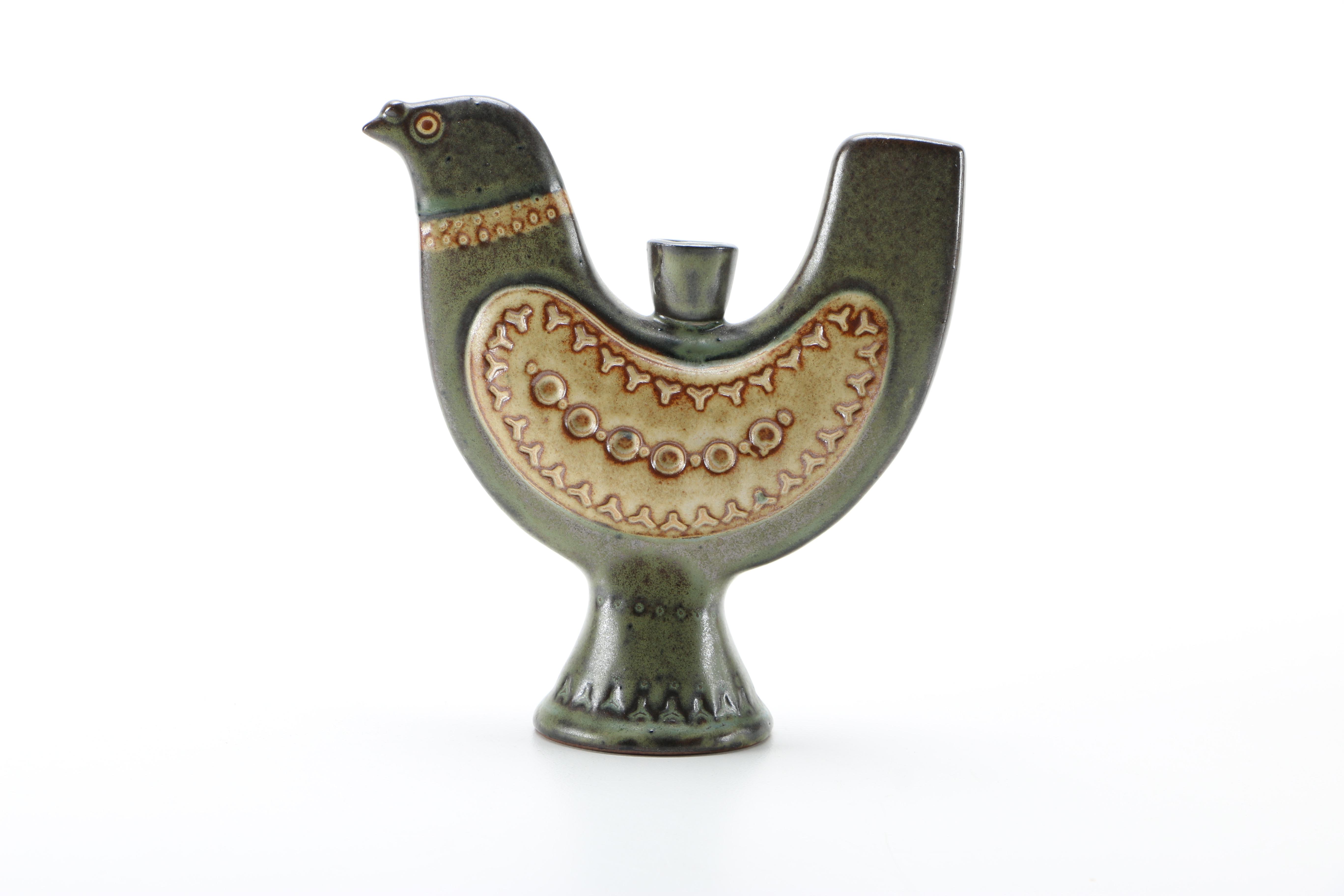Decorative Earthenware Vessels and Figural Candle Holder