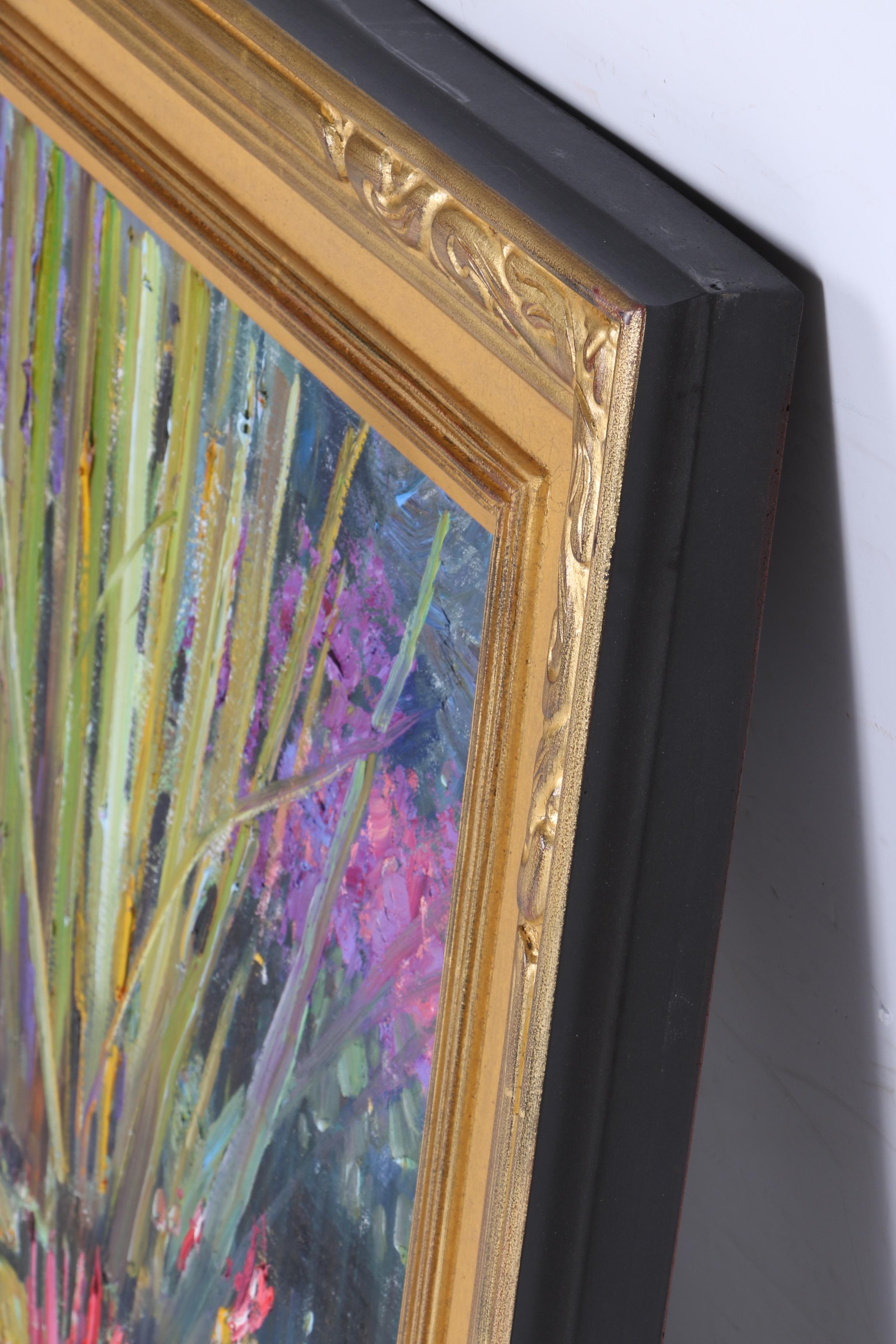 Kent R. Wallis Oil Painting on Canvas "Pink Lily"