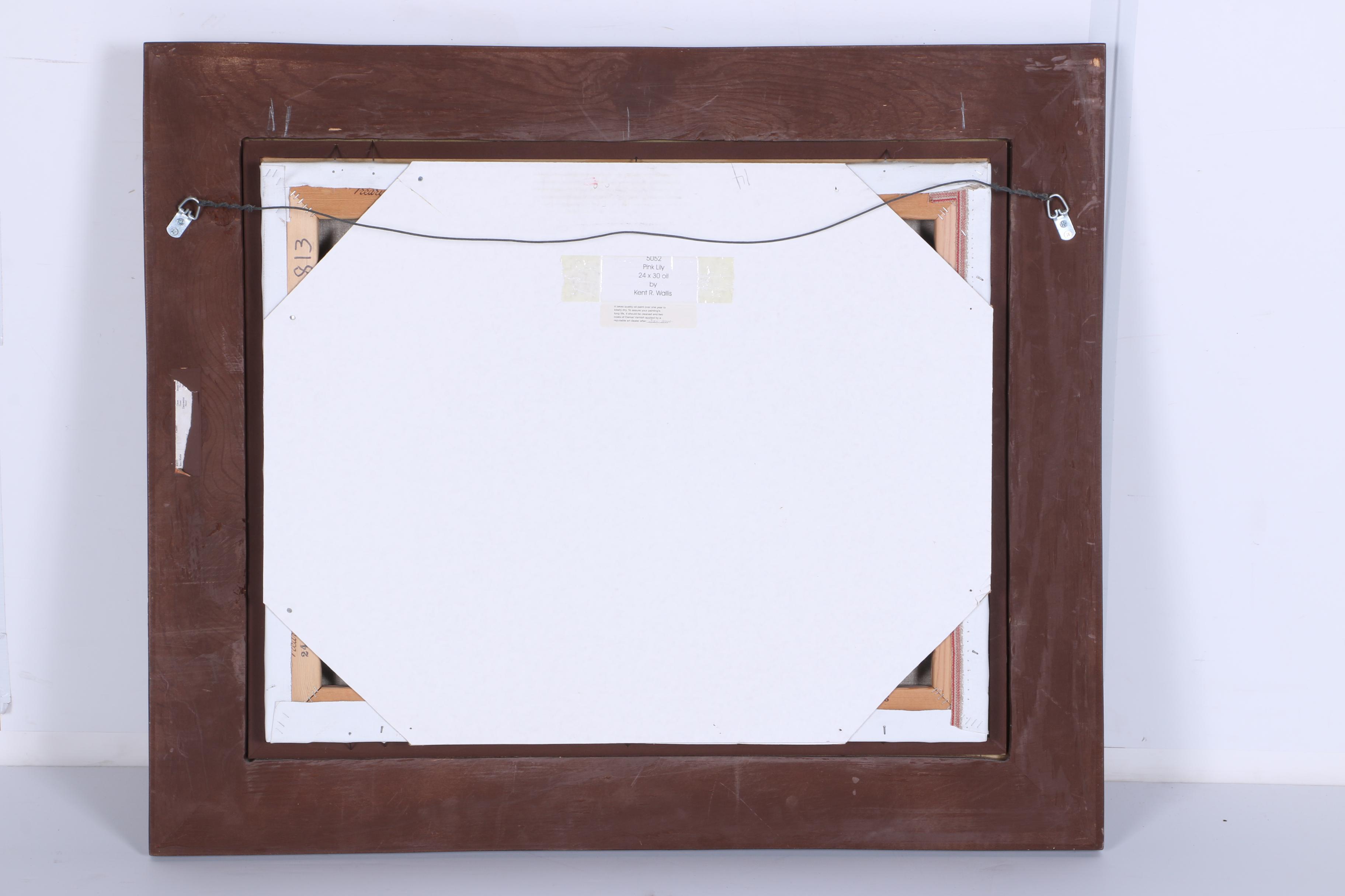 Kent R. Wallis Oil Painting on Canvas "Pink Lily"