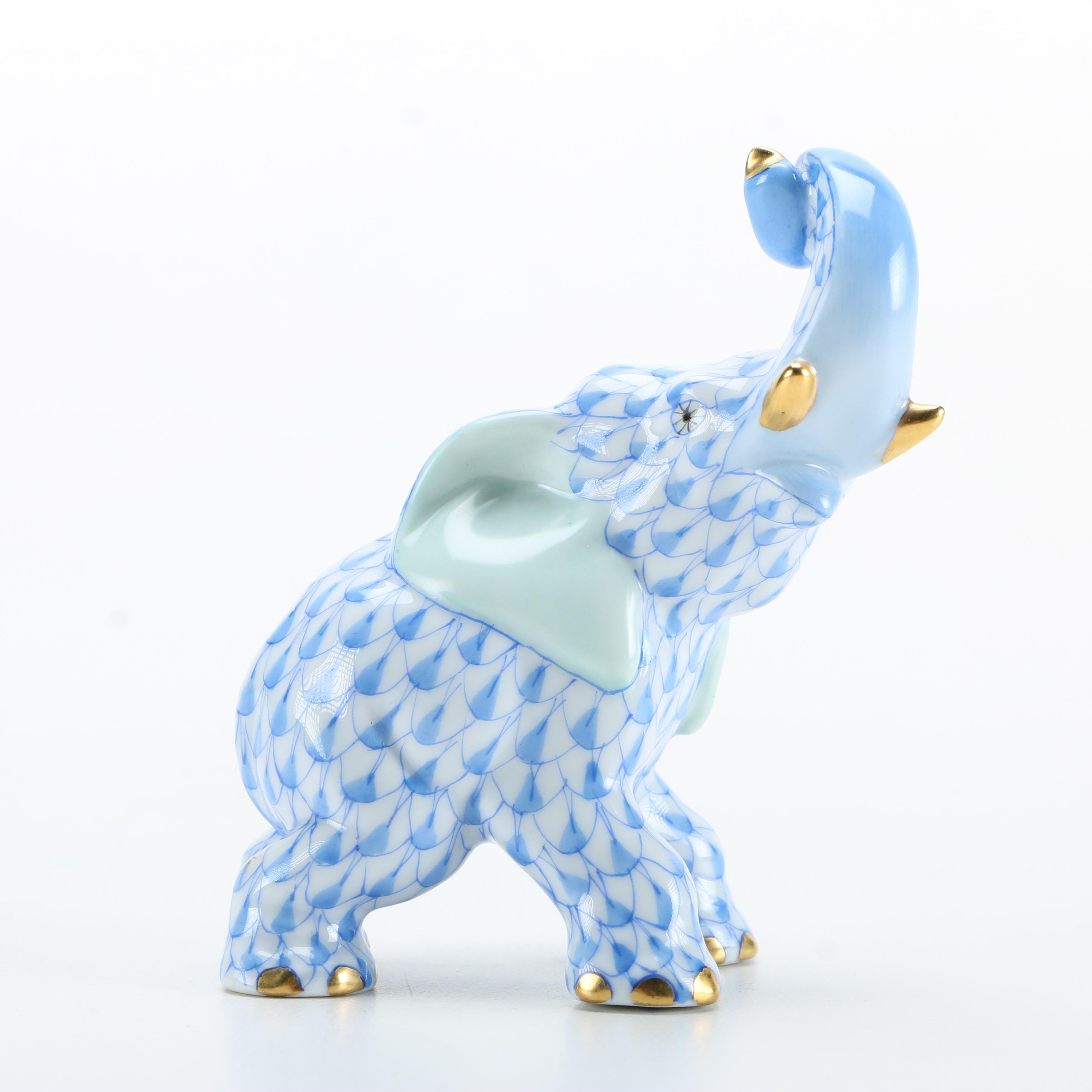 Herend Hand-Painted Elephant Figurine