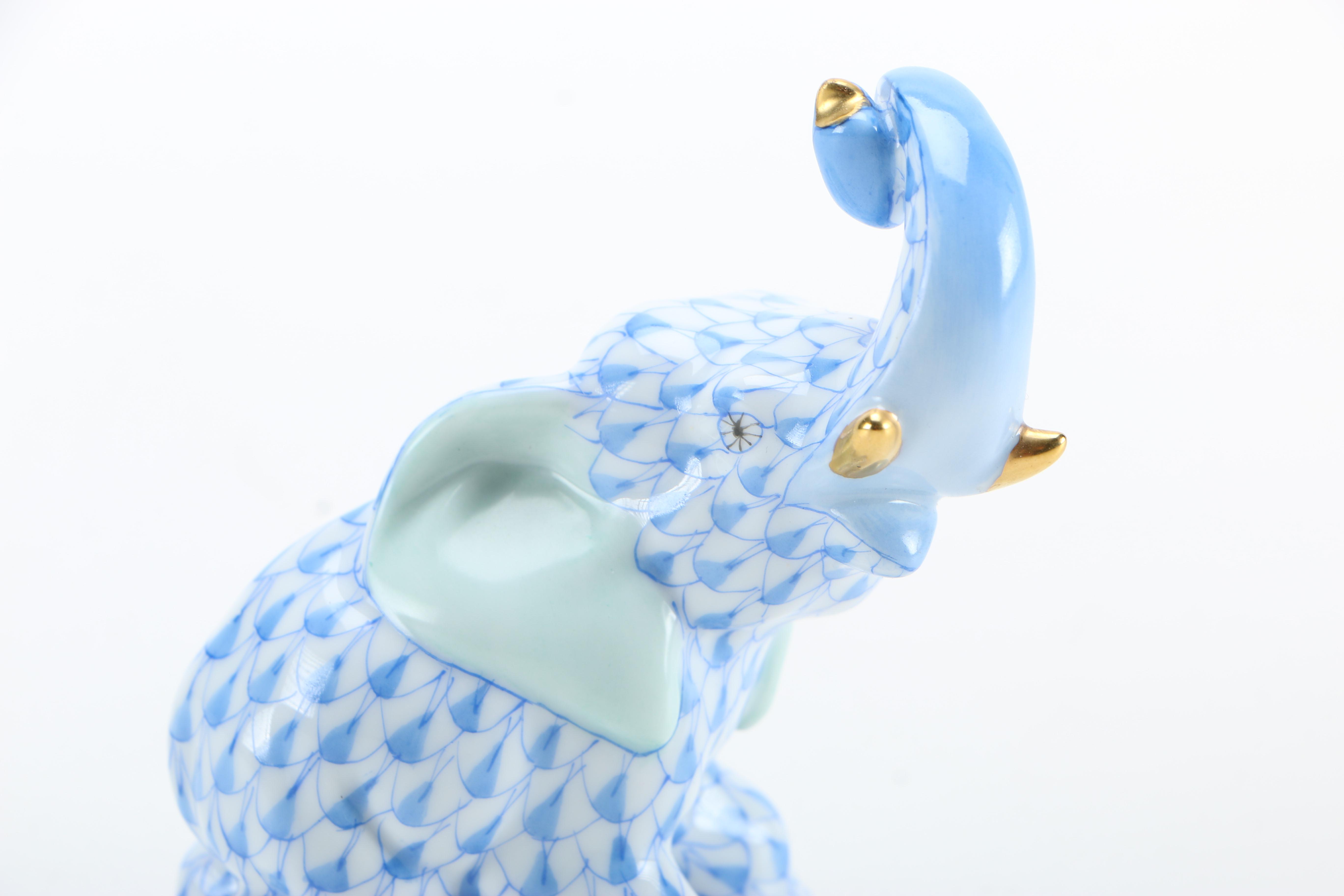 Herend Hand-Painted Elephant Figurine