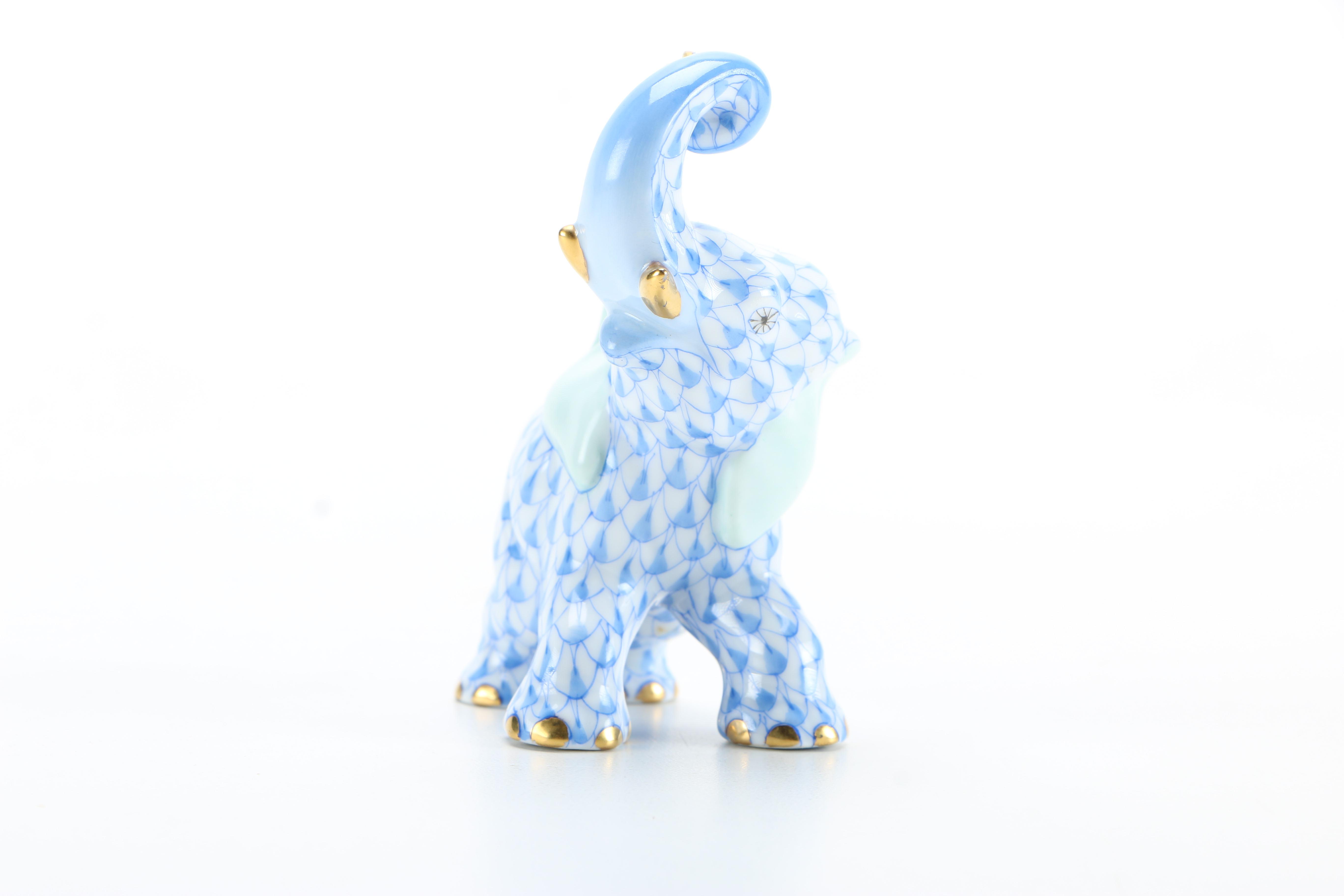 Herend Hand-Painted Elephant Figurine