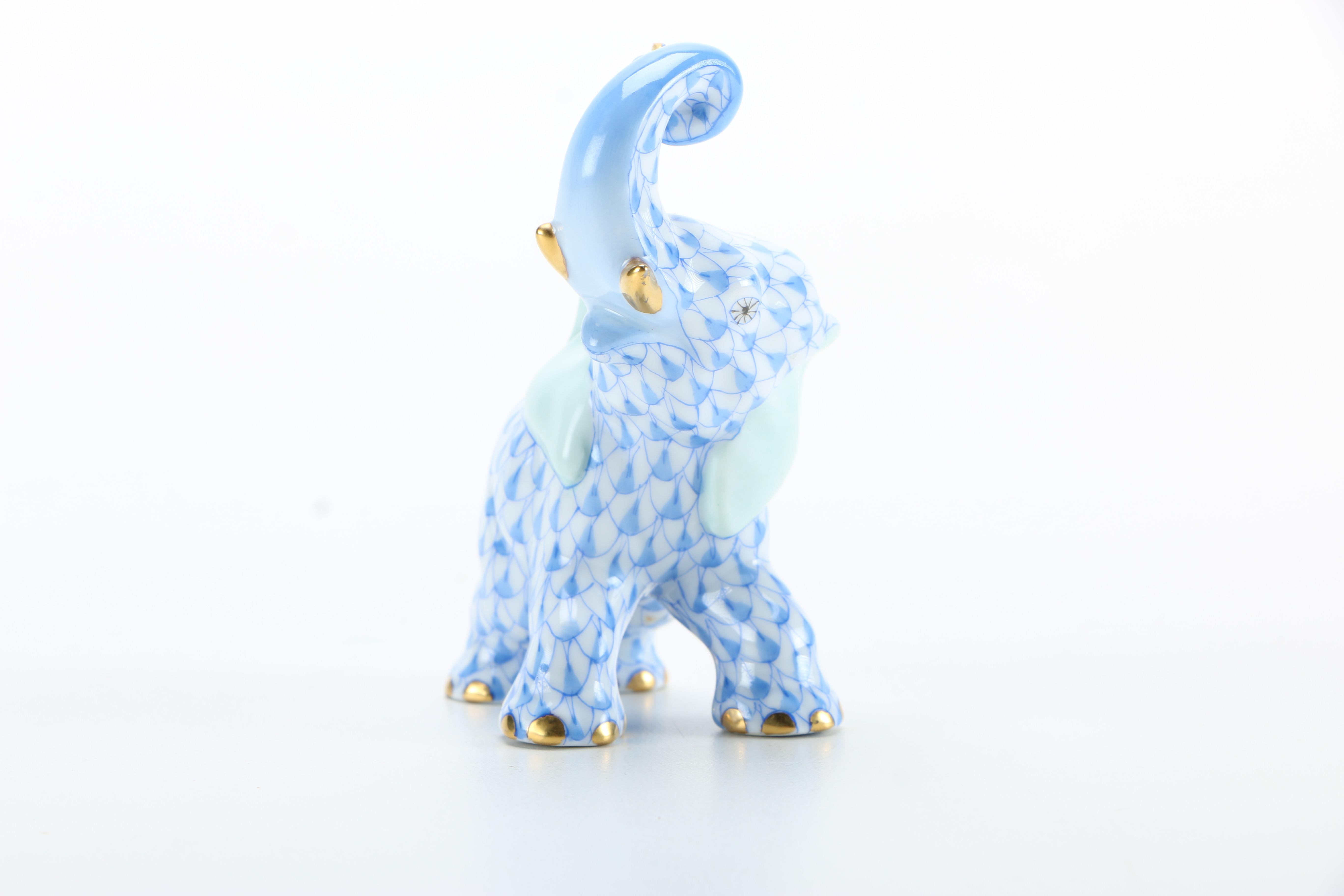 Herend Hand-Painted Elephant Figurine