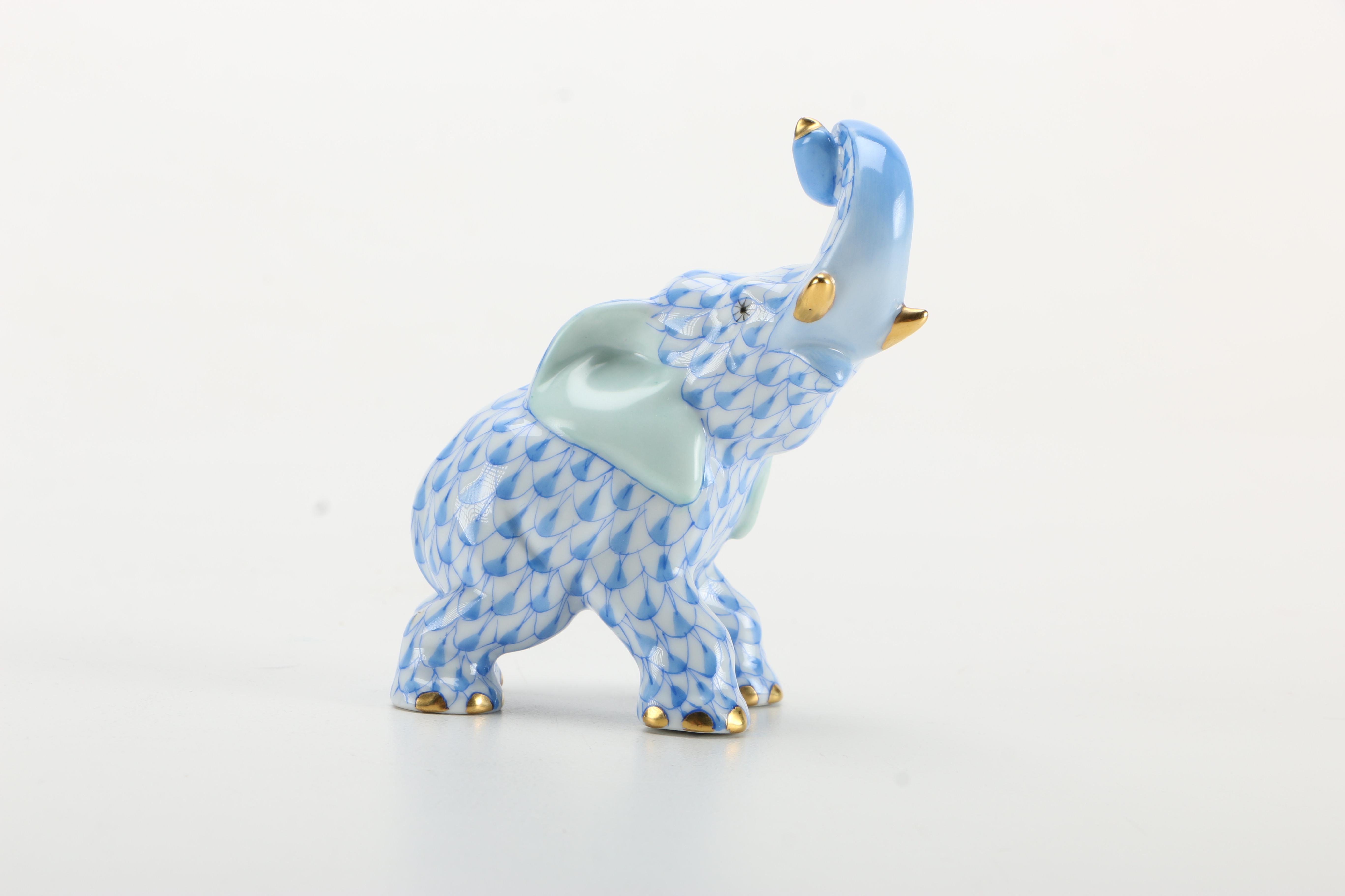 Herend Hand-Painted Elephant Figurine