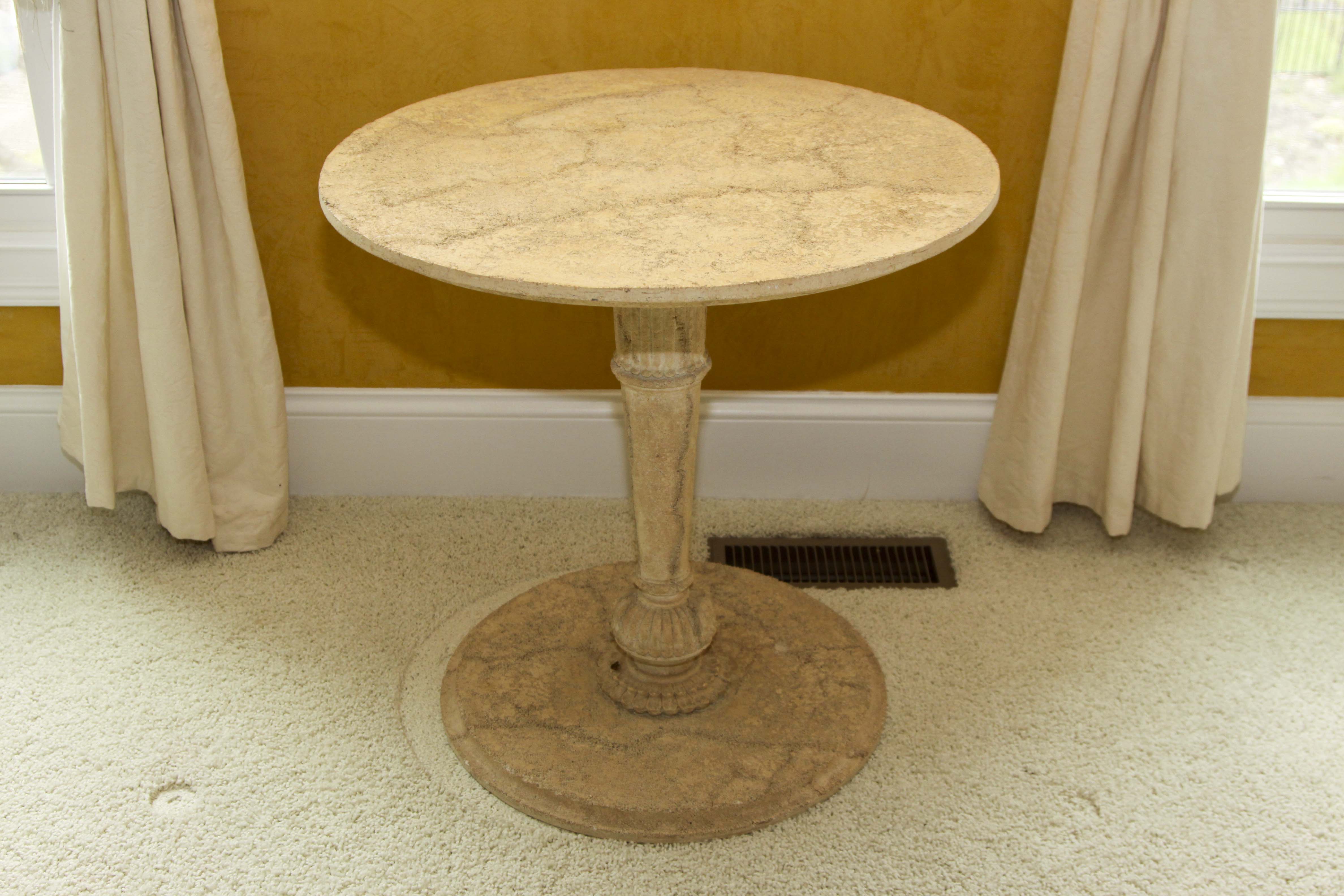 Cast Resin Pedestal Accent Table