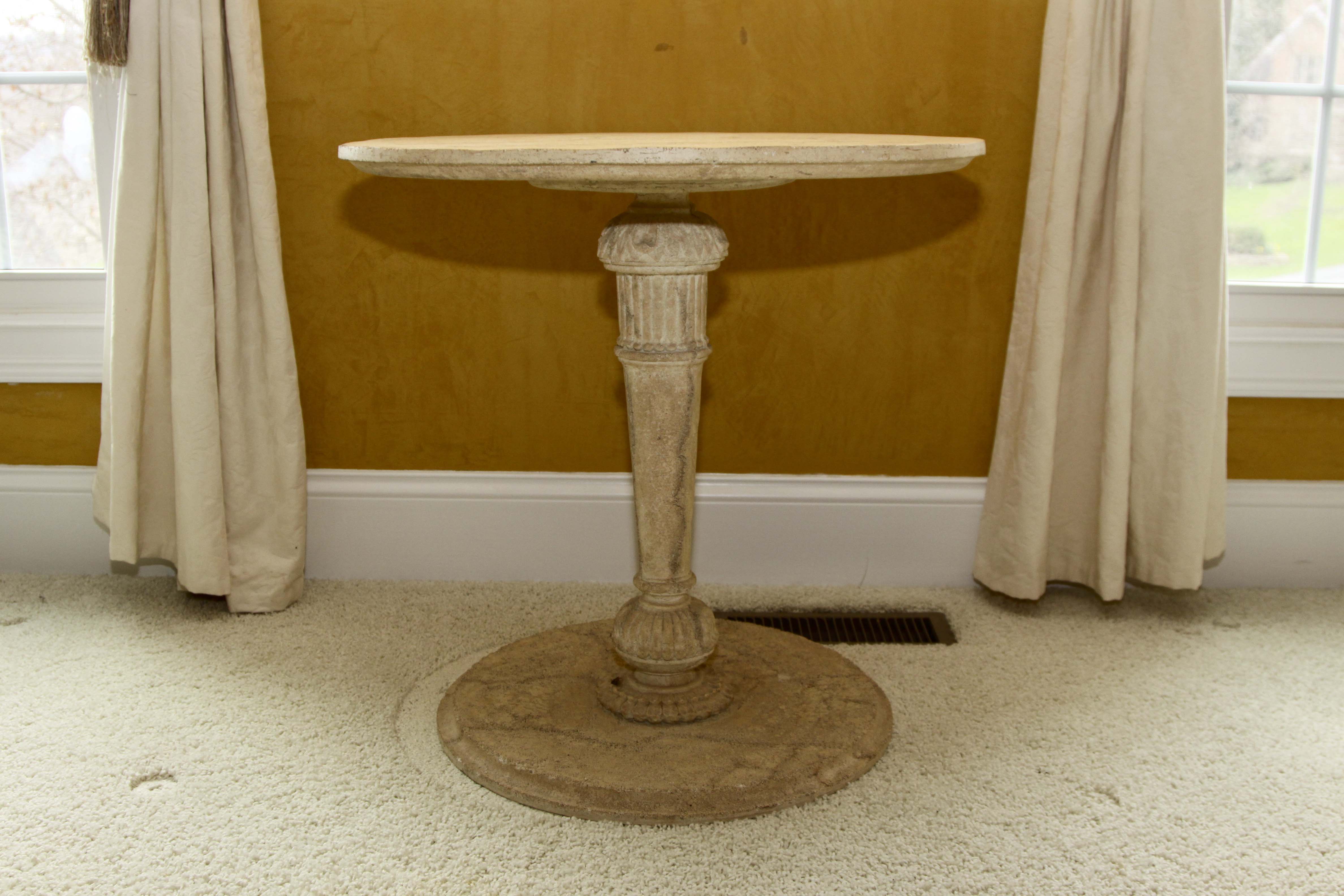 Cast Resin Pedestal Accent Table