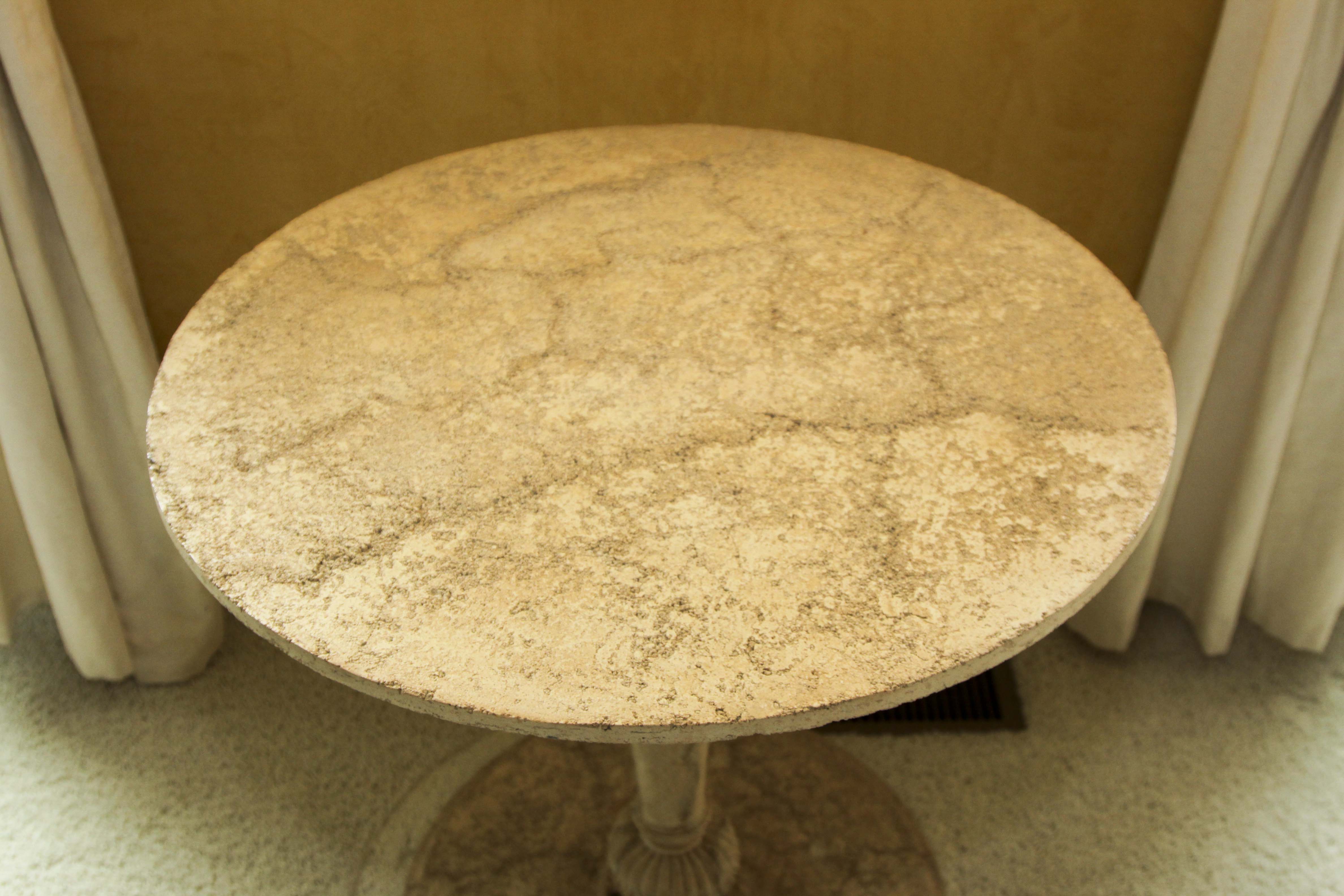 Cast Resin Pedestal Accent Table