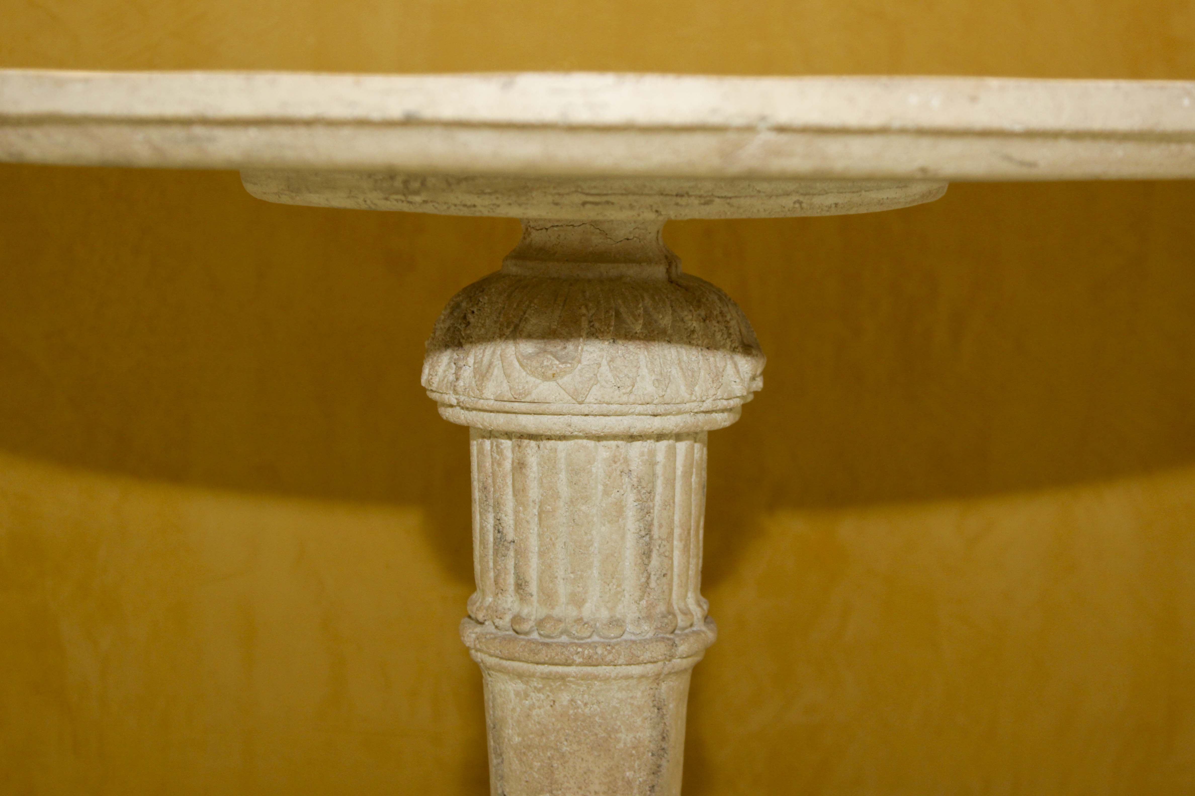Cast Resin Pedestal Accent Table