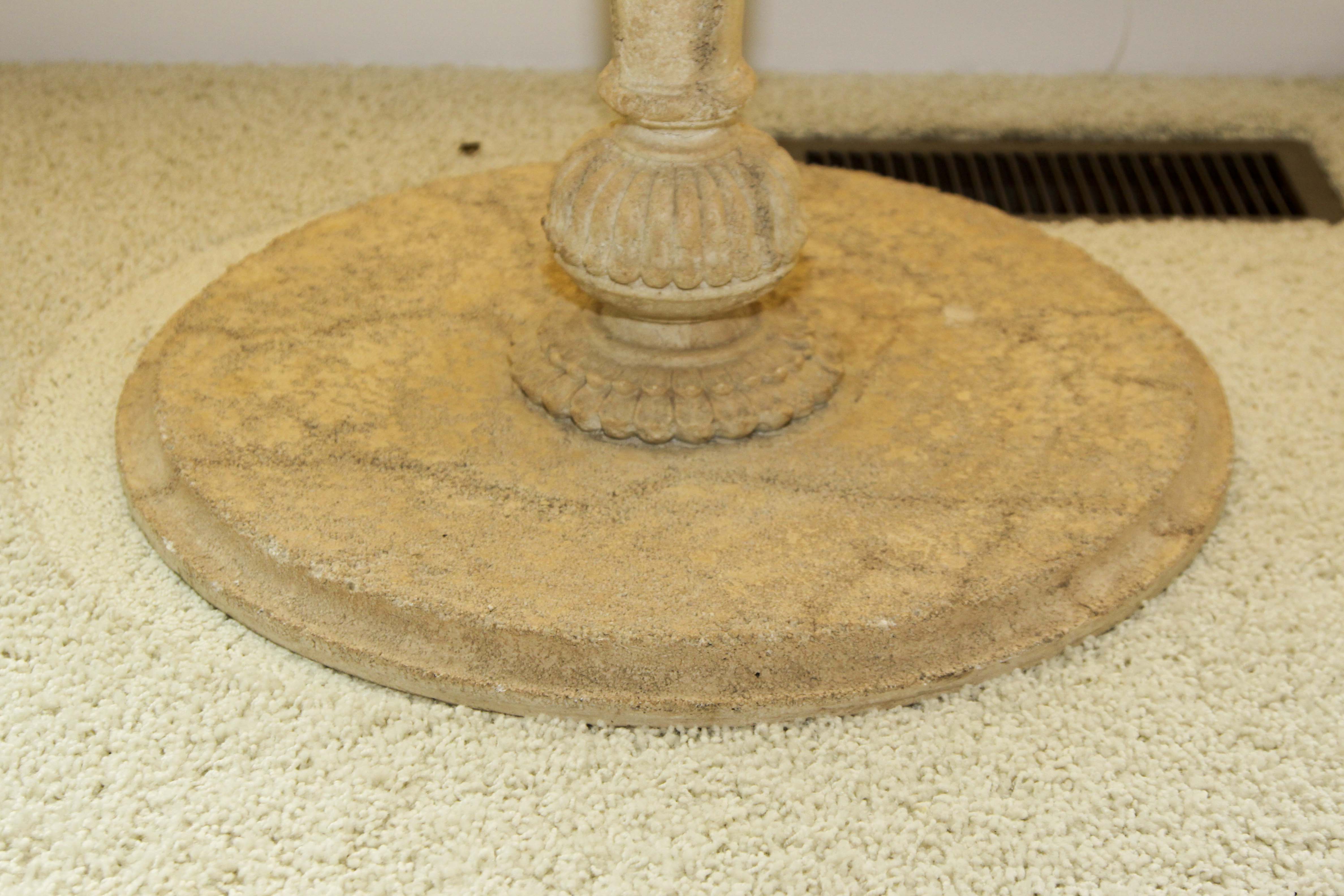 Cast Resin Pedestal Accent Table