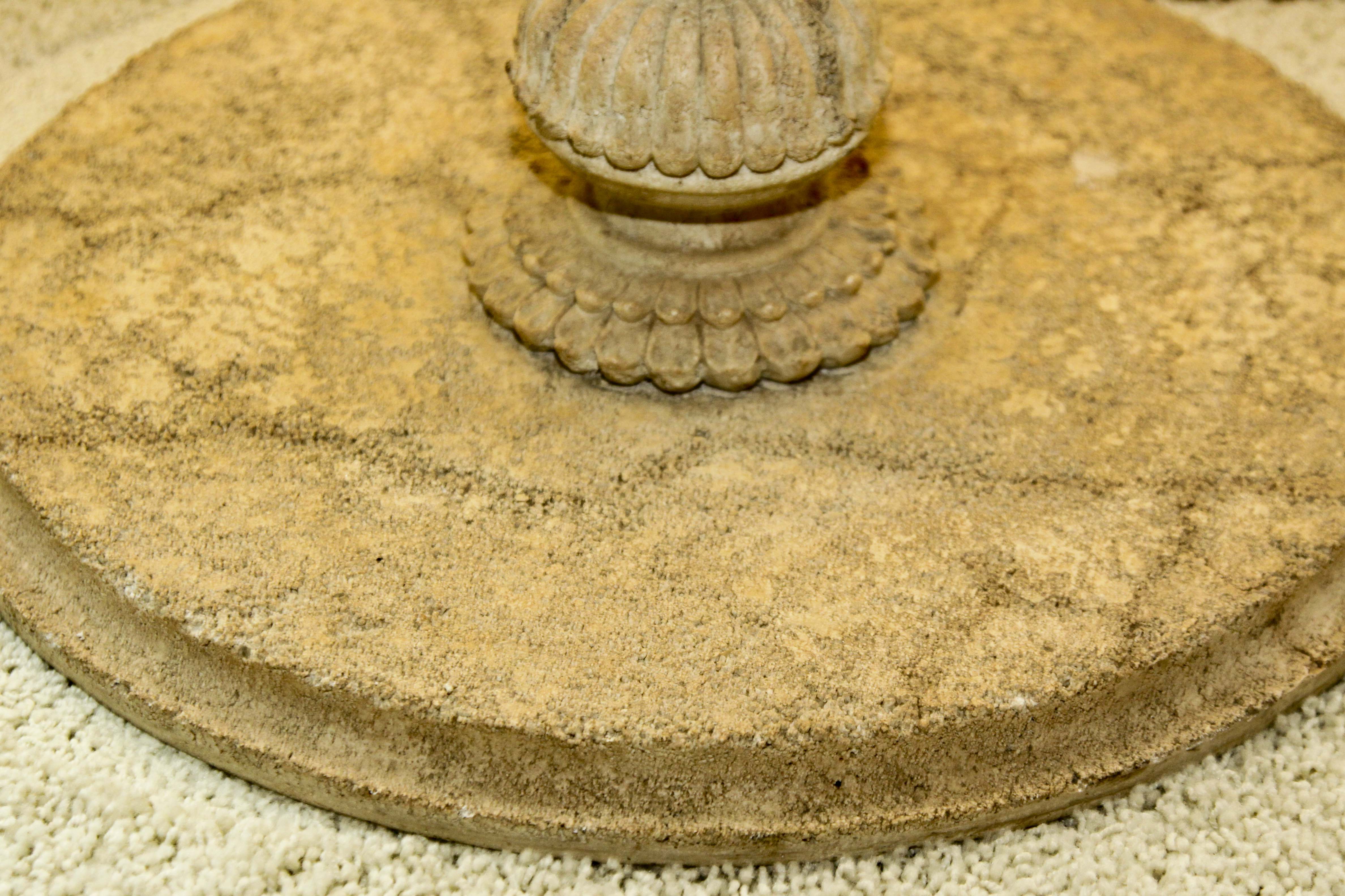 Cast Resin Pedestal Accent Table