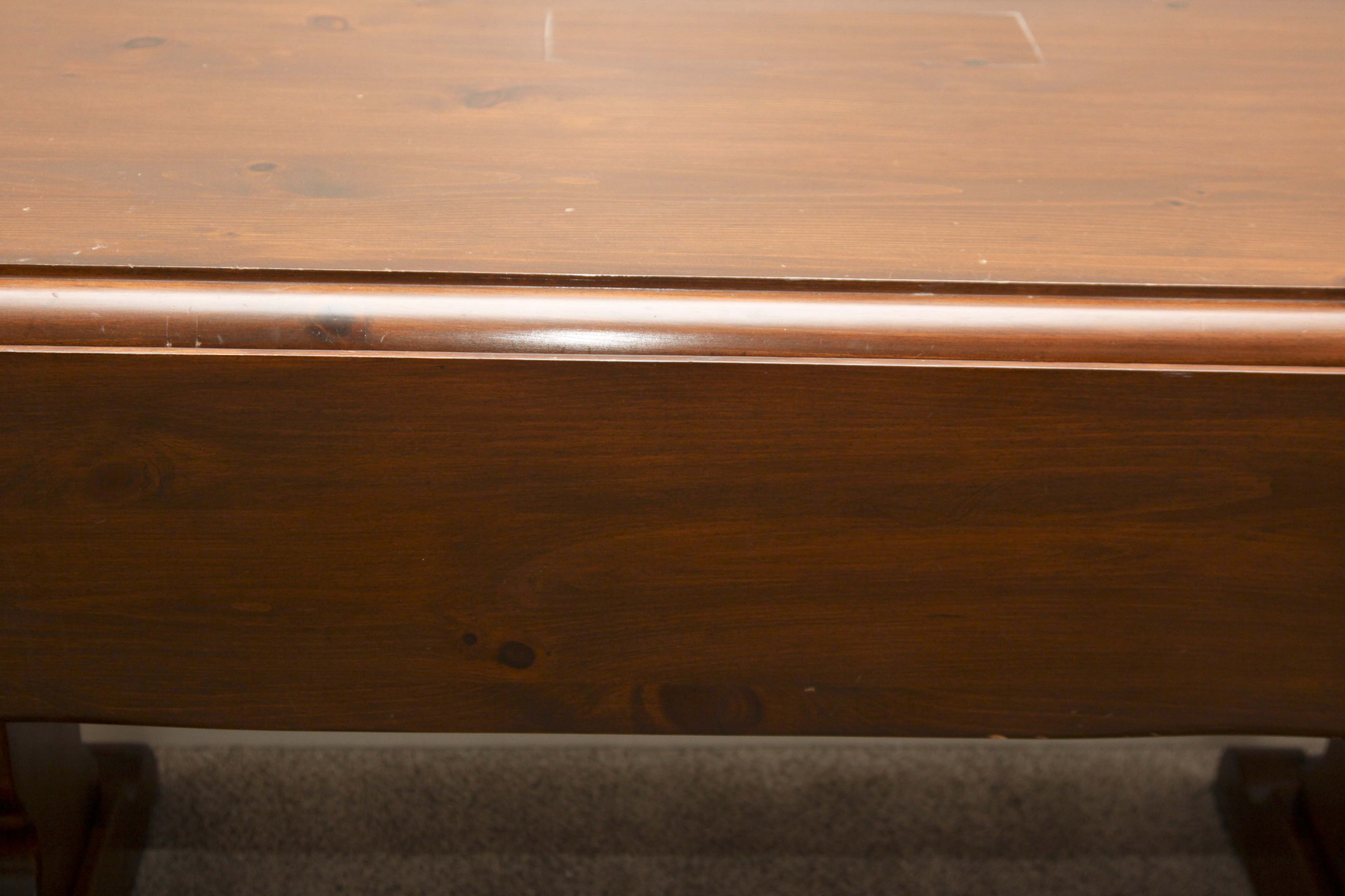 Pine Drop Leaf Trestle Table