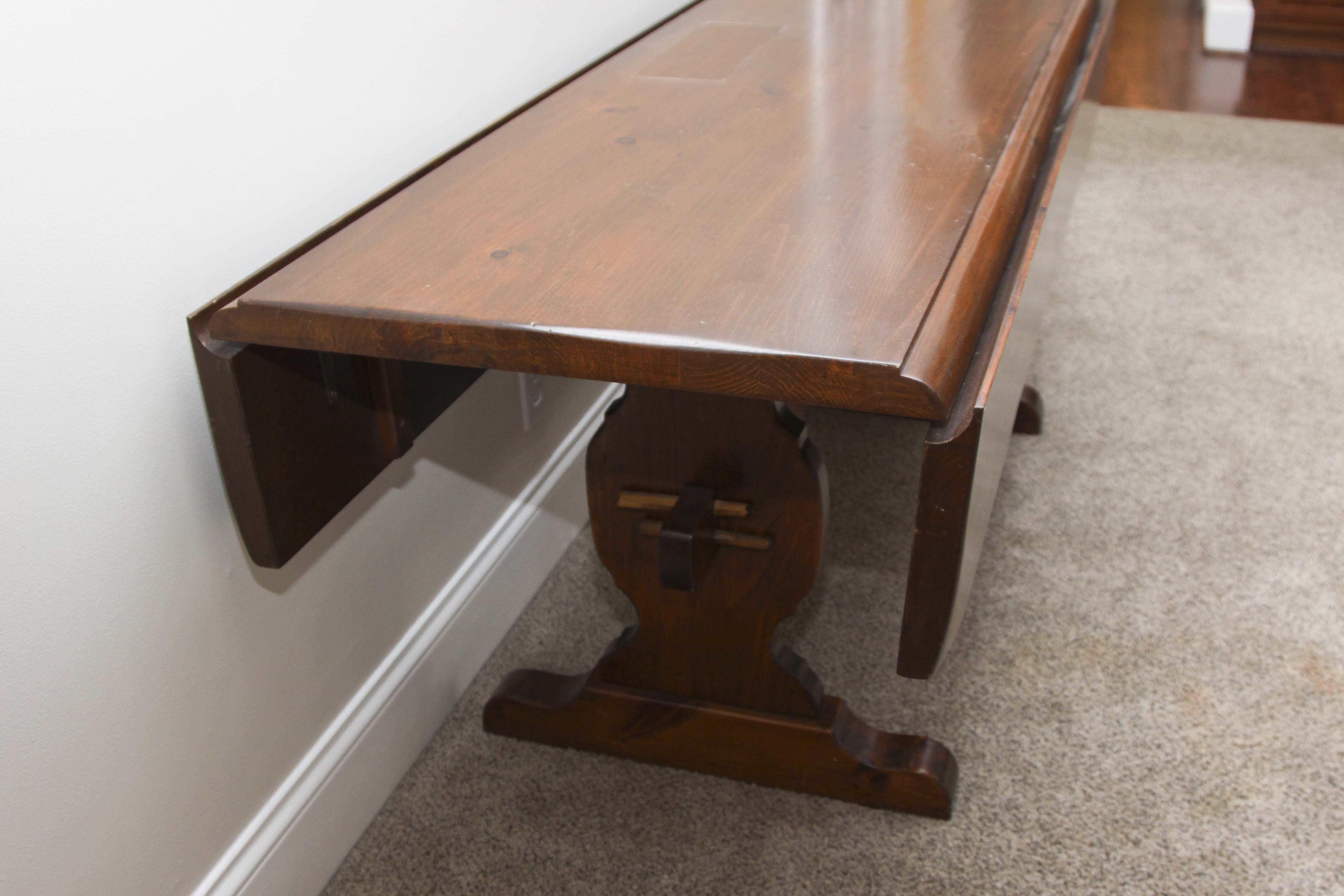 Pine Drop Leaf Trestle Table