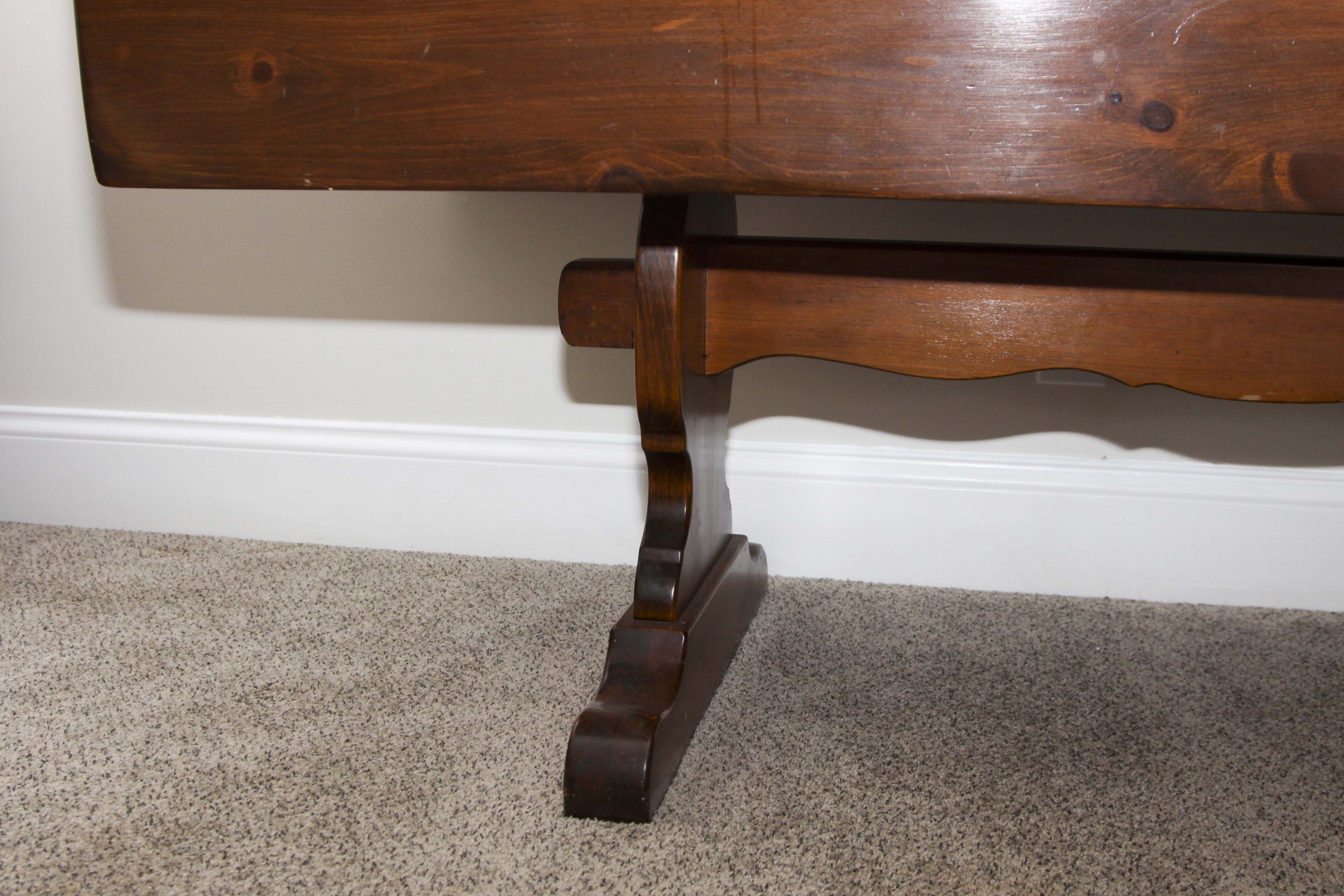 Pine Drop Leaf Trestle Table
