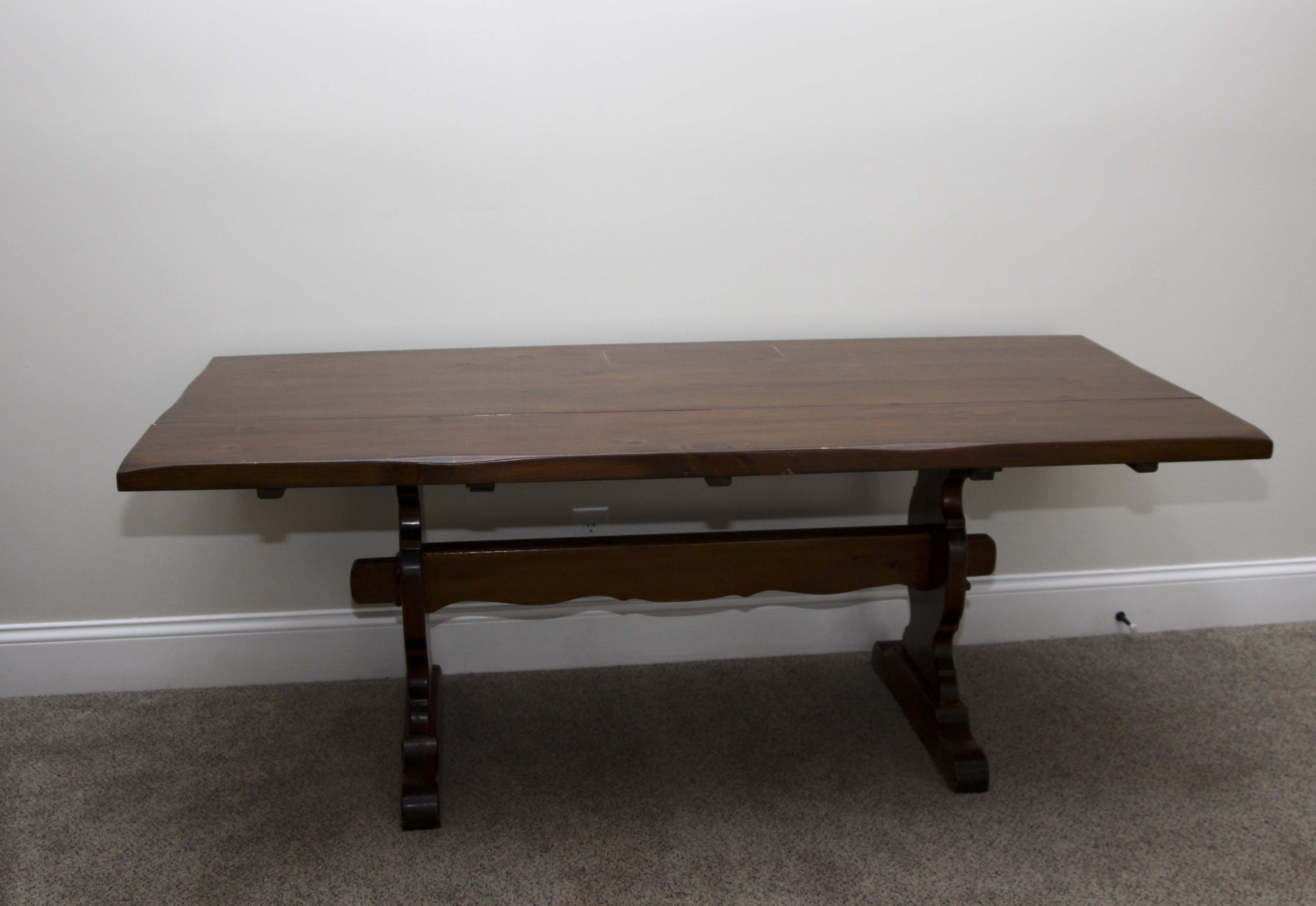 Pine Drop Leaf Trestle Table