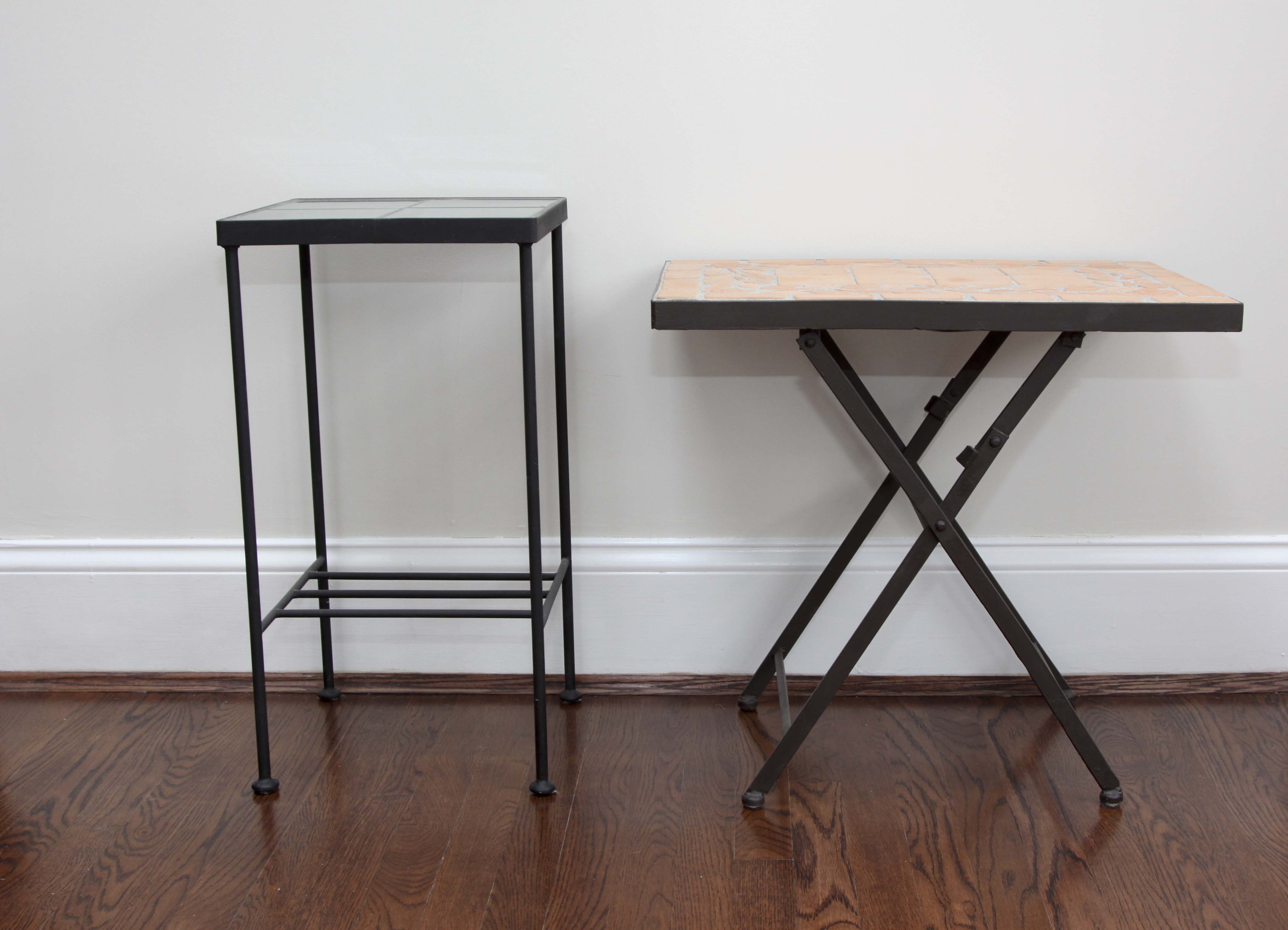 A Pair of Tile Top Accent Tables