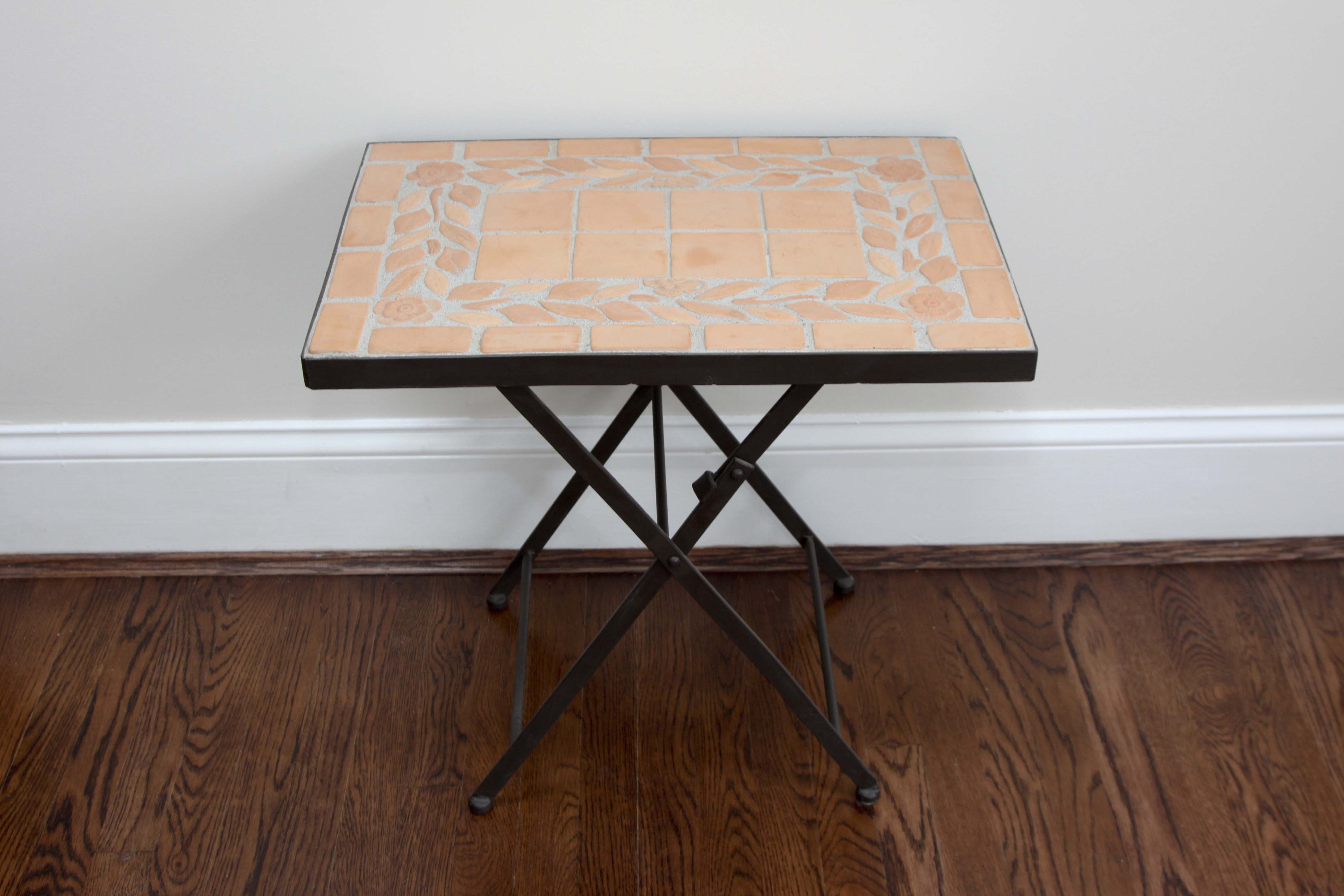 A Pair of Tile Top Accent Tables