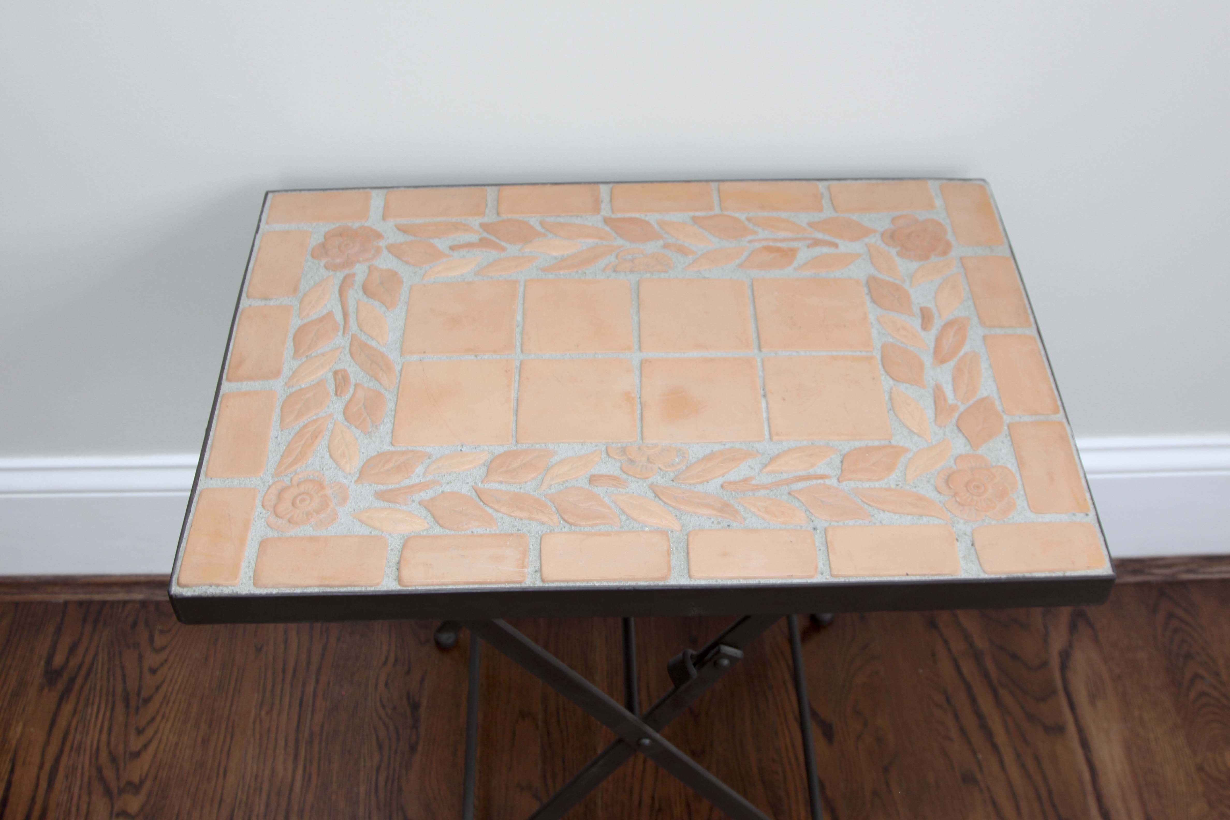 A Pair of Tile Top Accent Tables