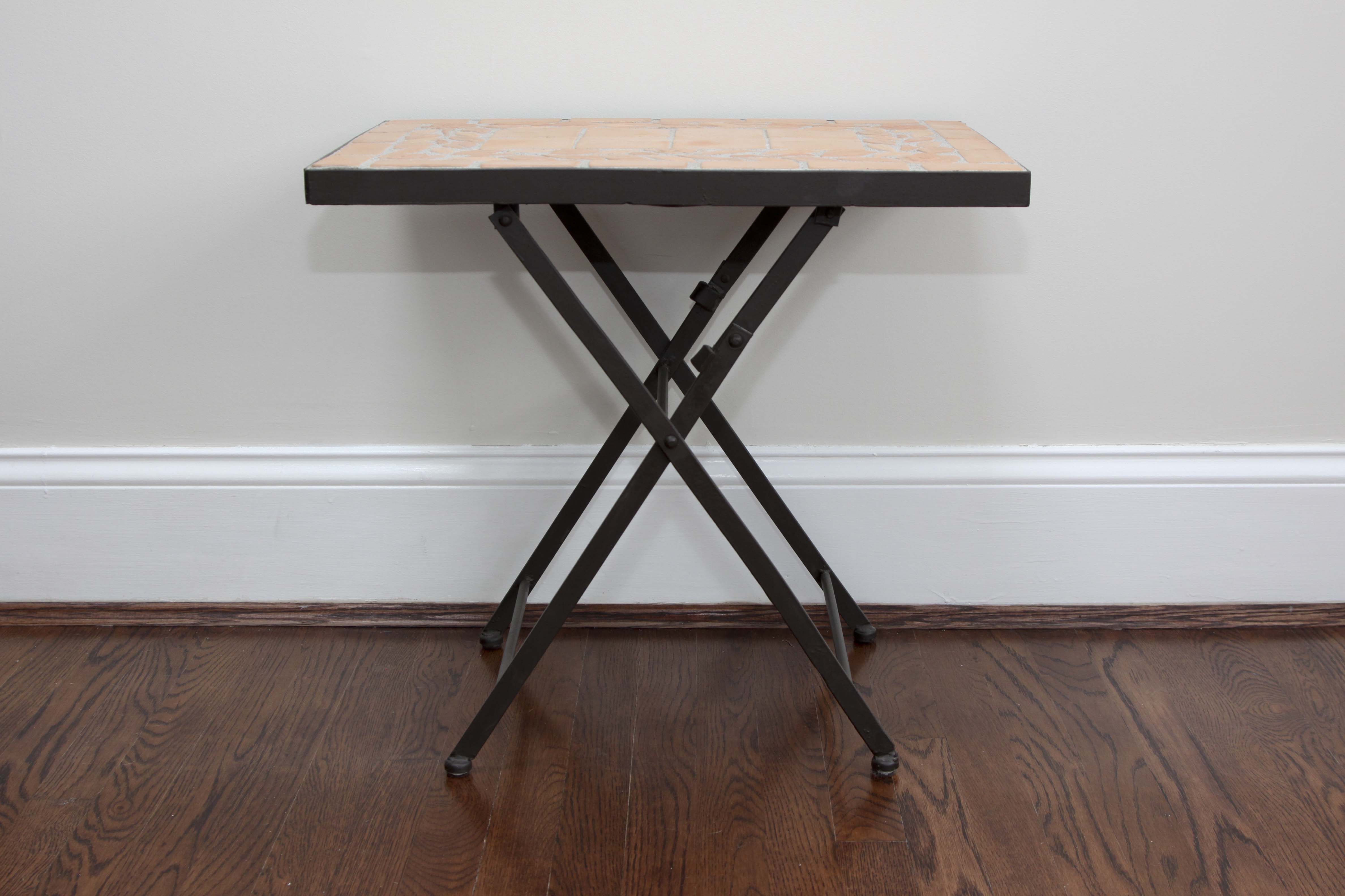 A Pair of Tile Top Accent Tables