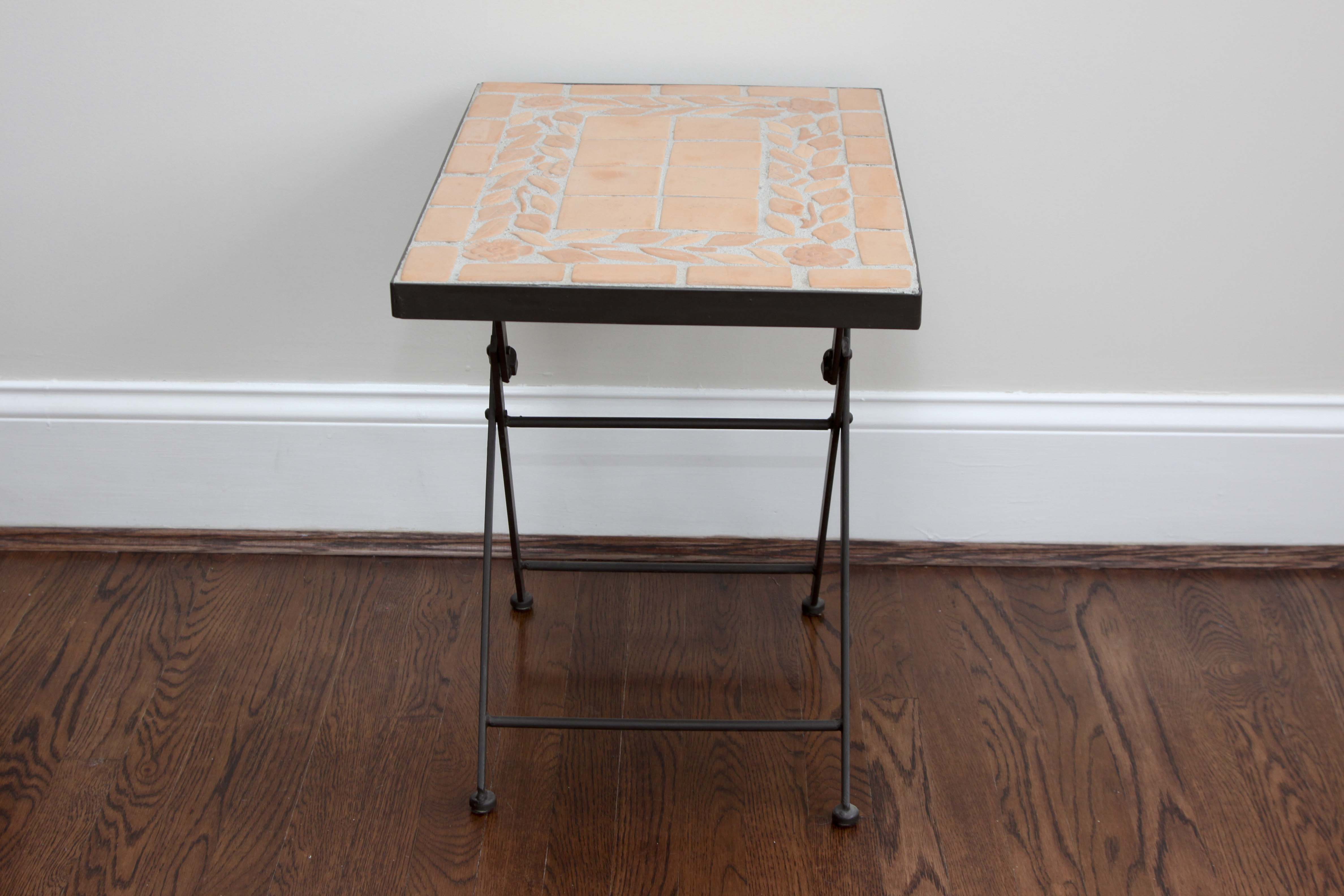 A Pair of Tile Top Accent Tables