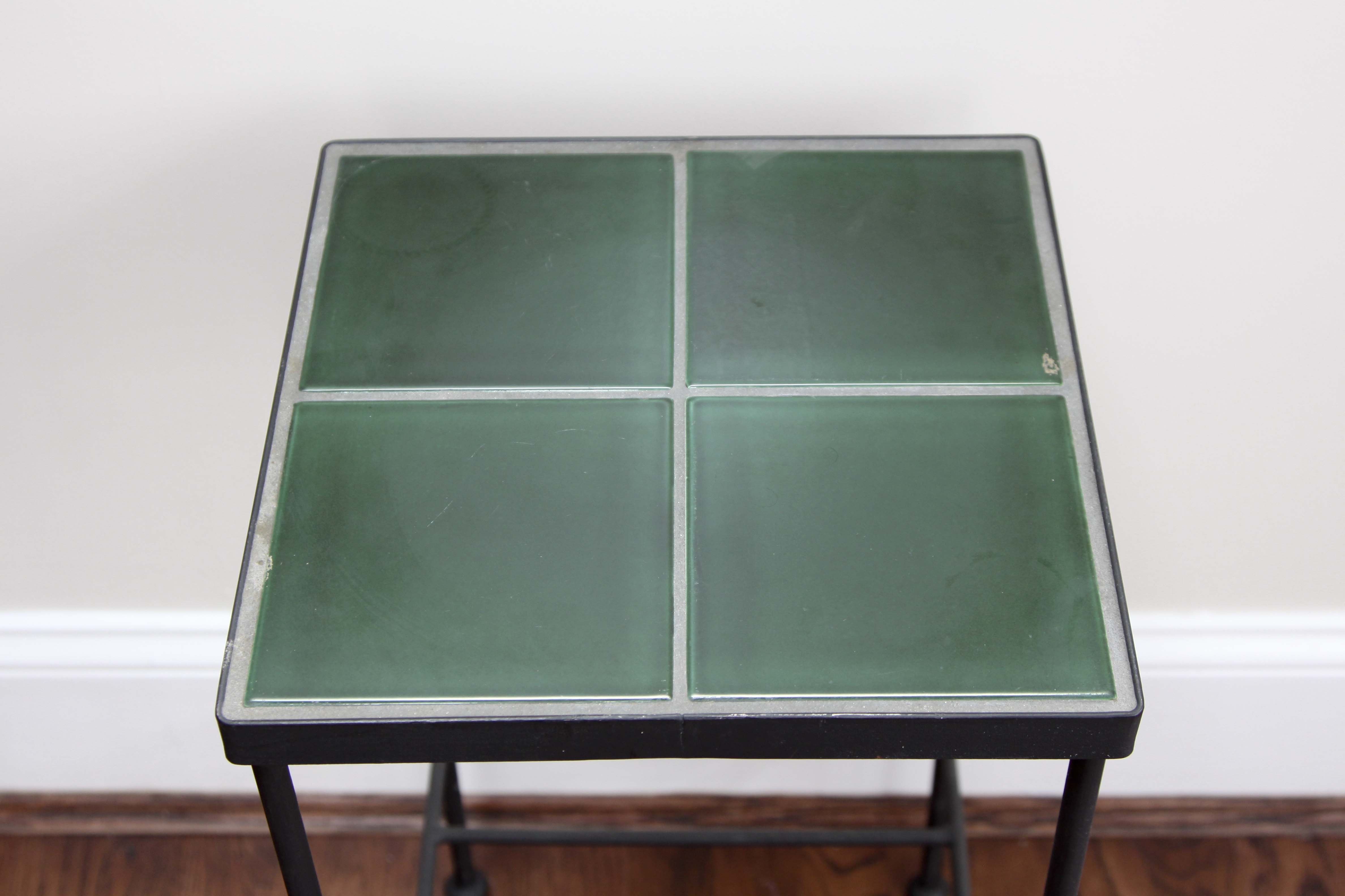 A Pair of Tile Top Accent Tables