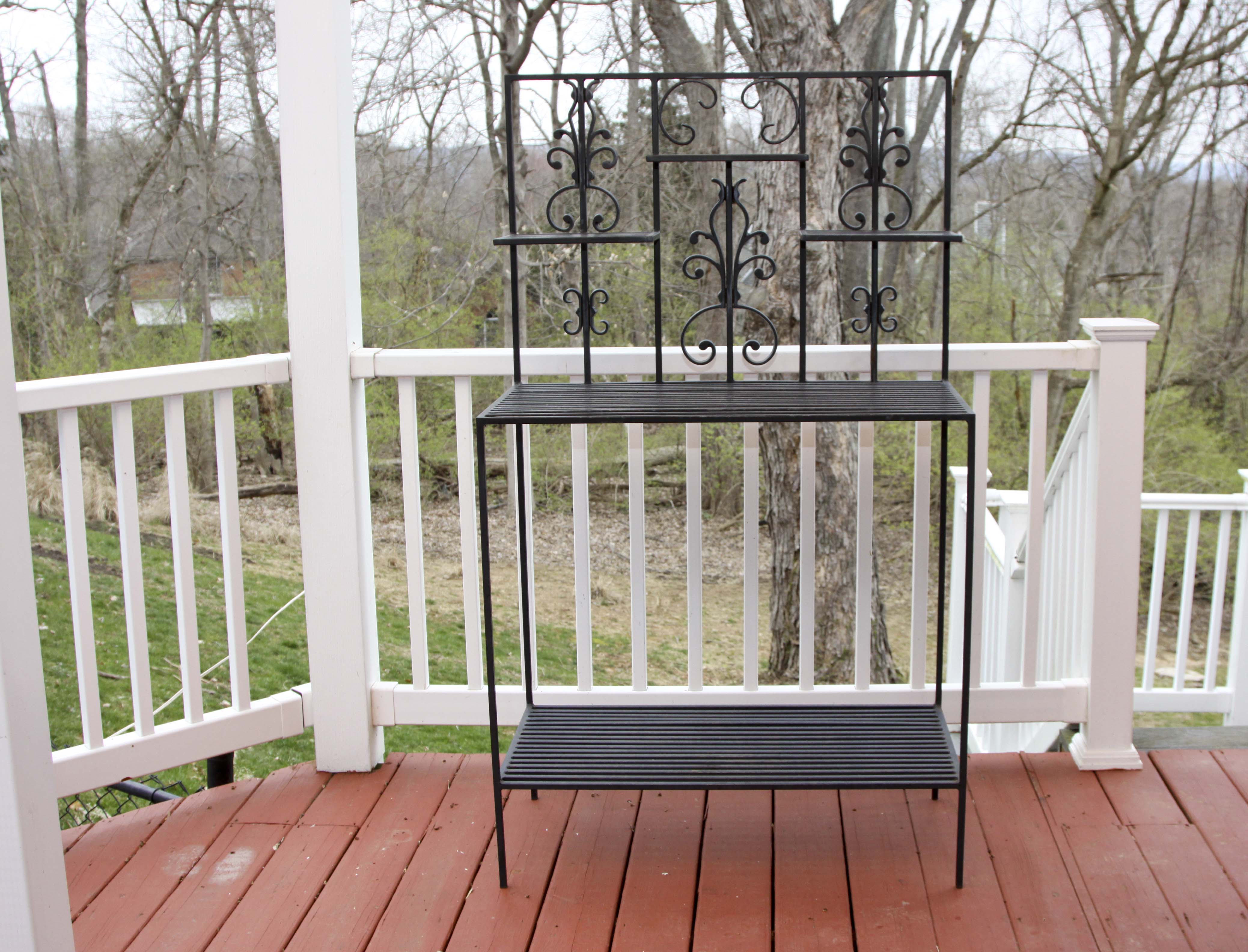 Black Wrought Iron Metal Shelf