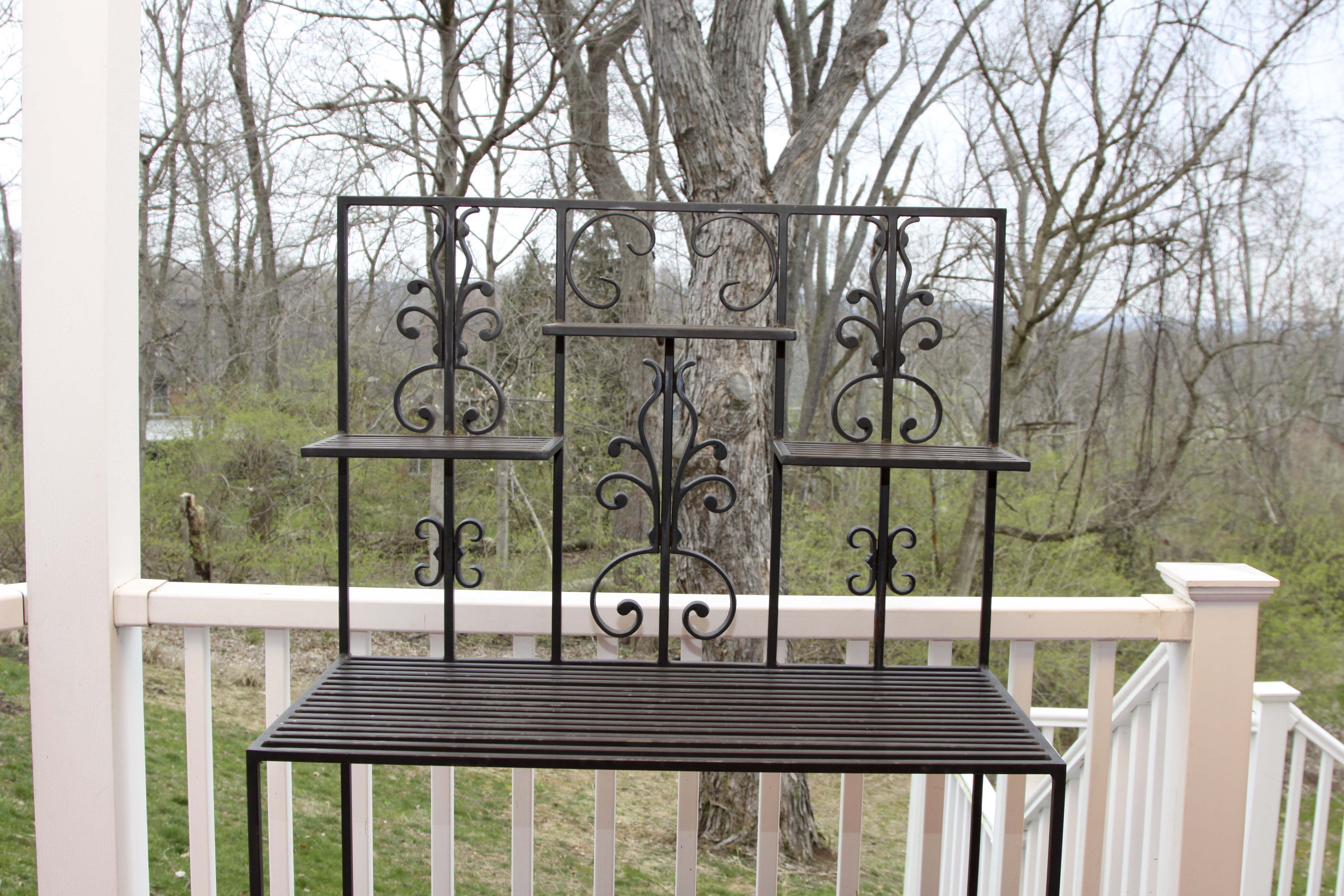 Black Wrought Iron Metal Shelf
