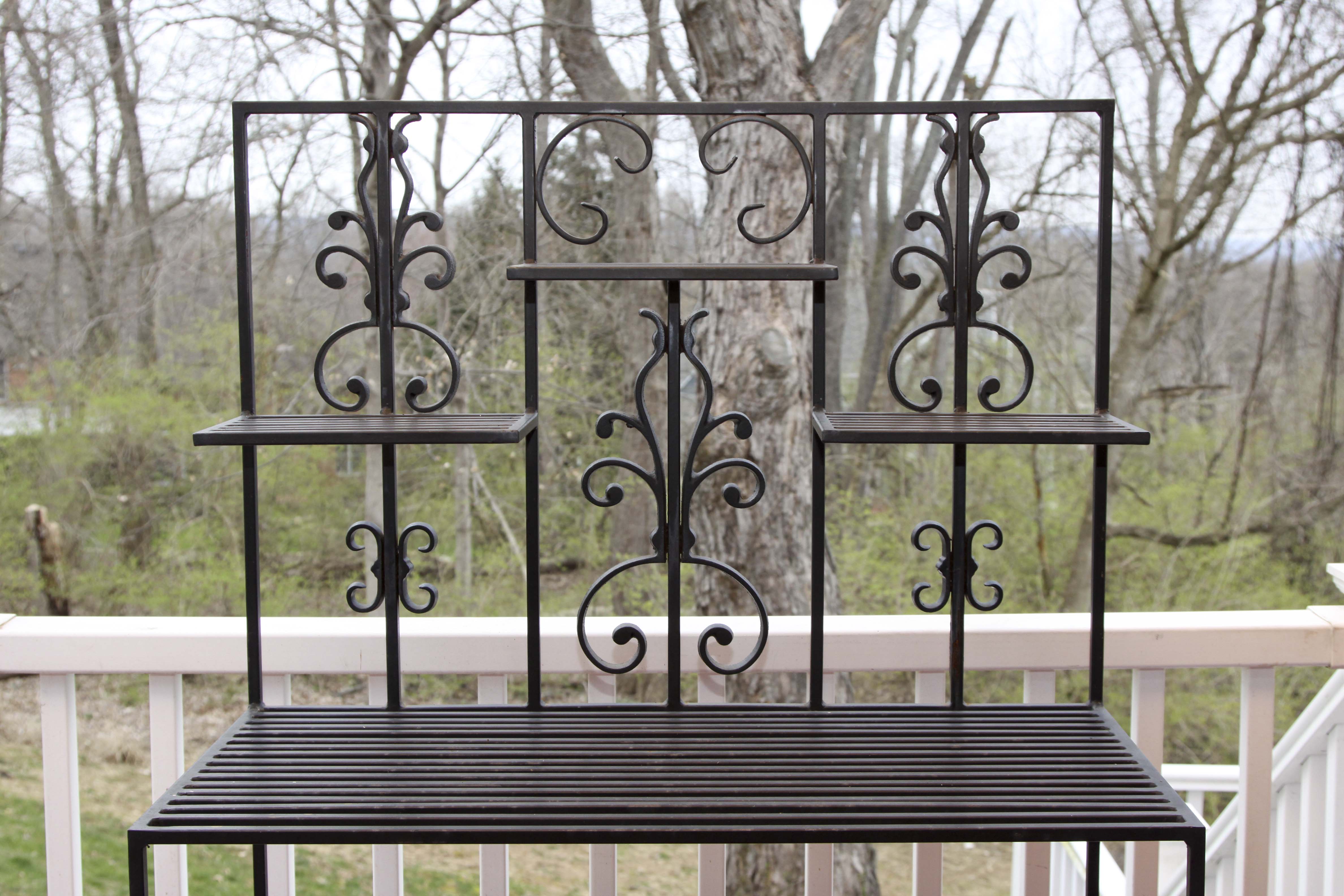 Black Wrought Iron Metal Shelf
