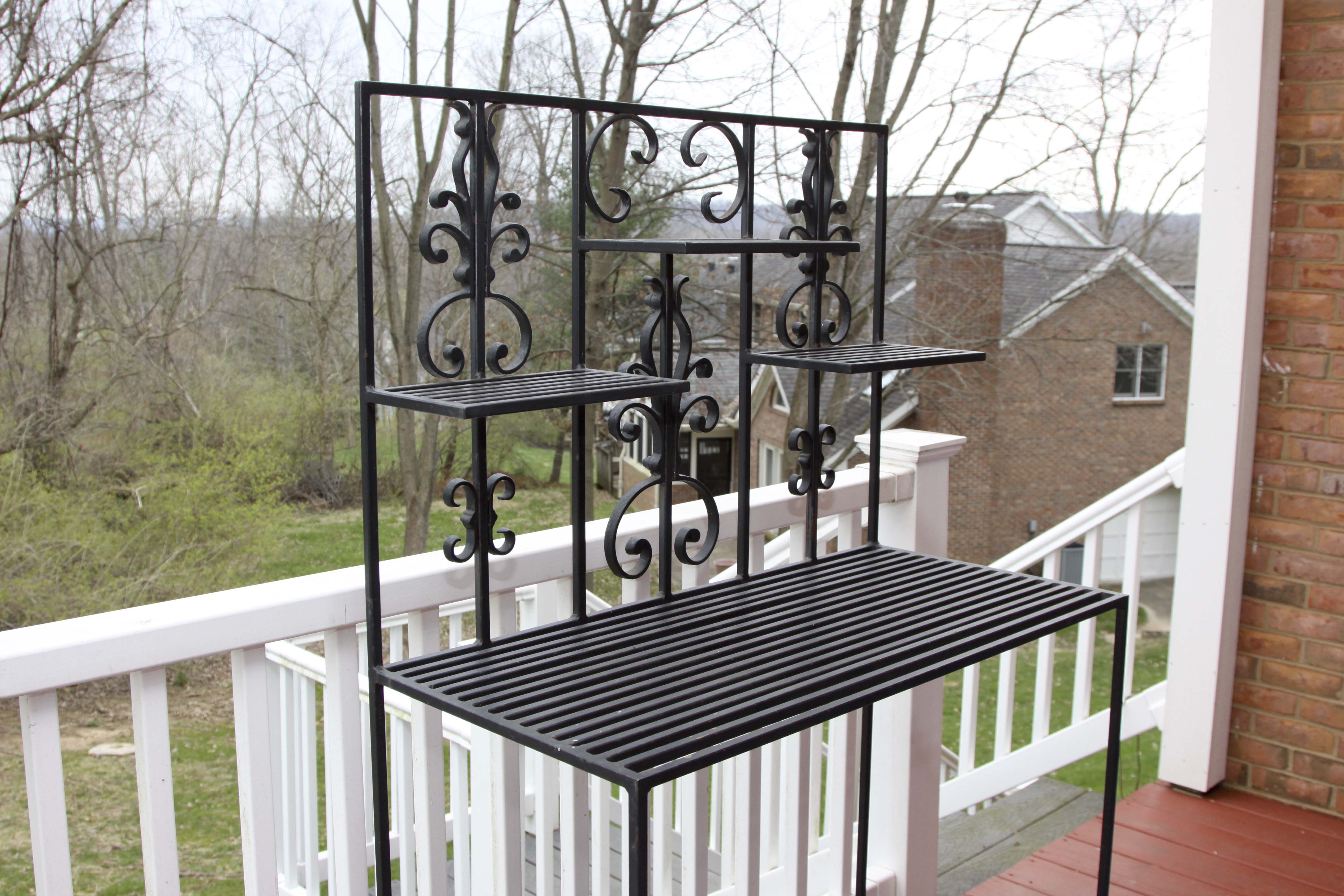 Black Wrought Iron Metal Shelf