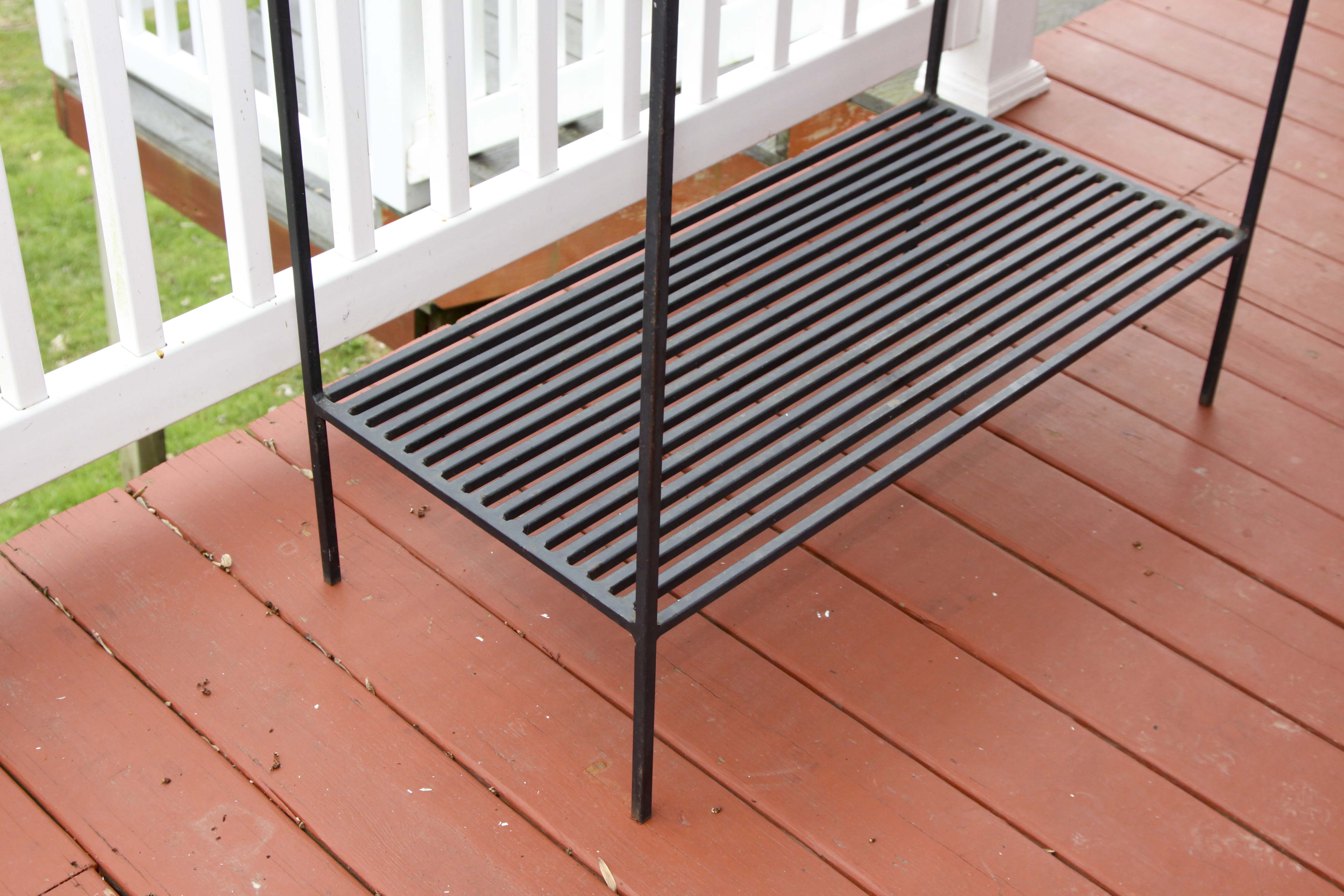 Black Wrought Iron Metal Shelf