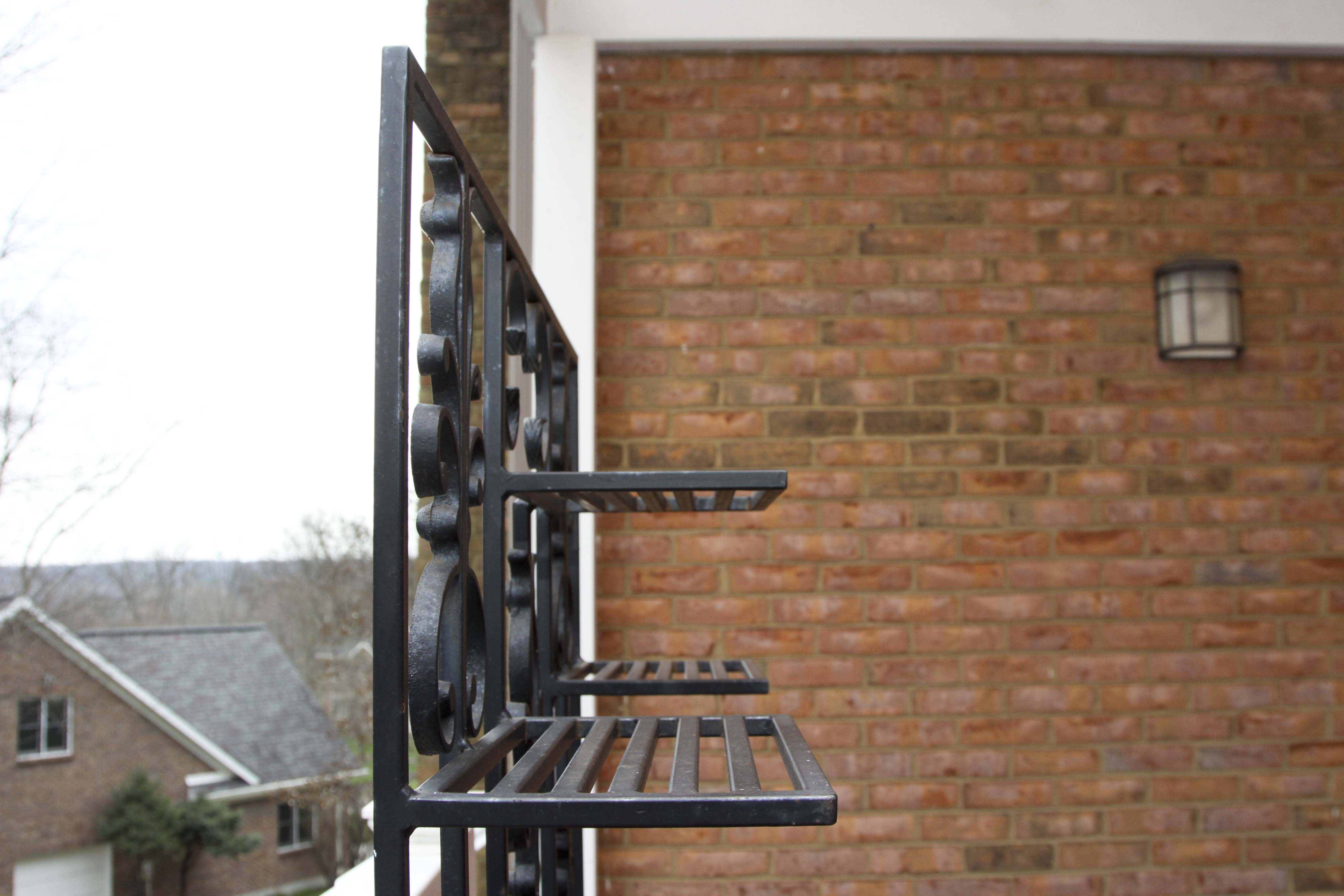 Black Wrought Iron Metal Shelf
