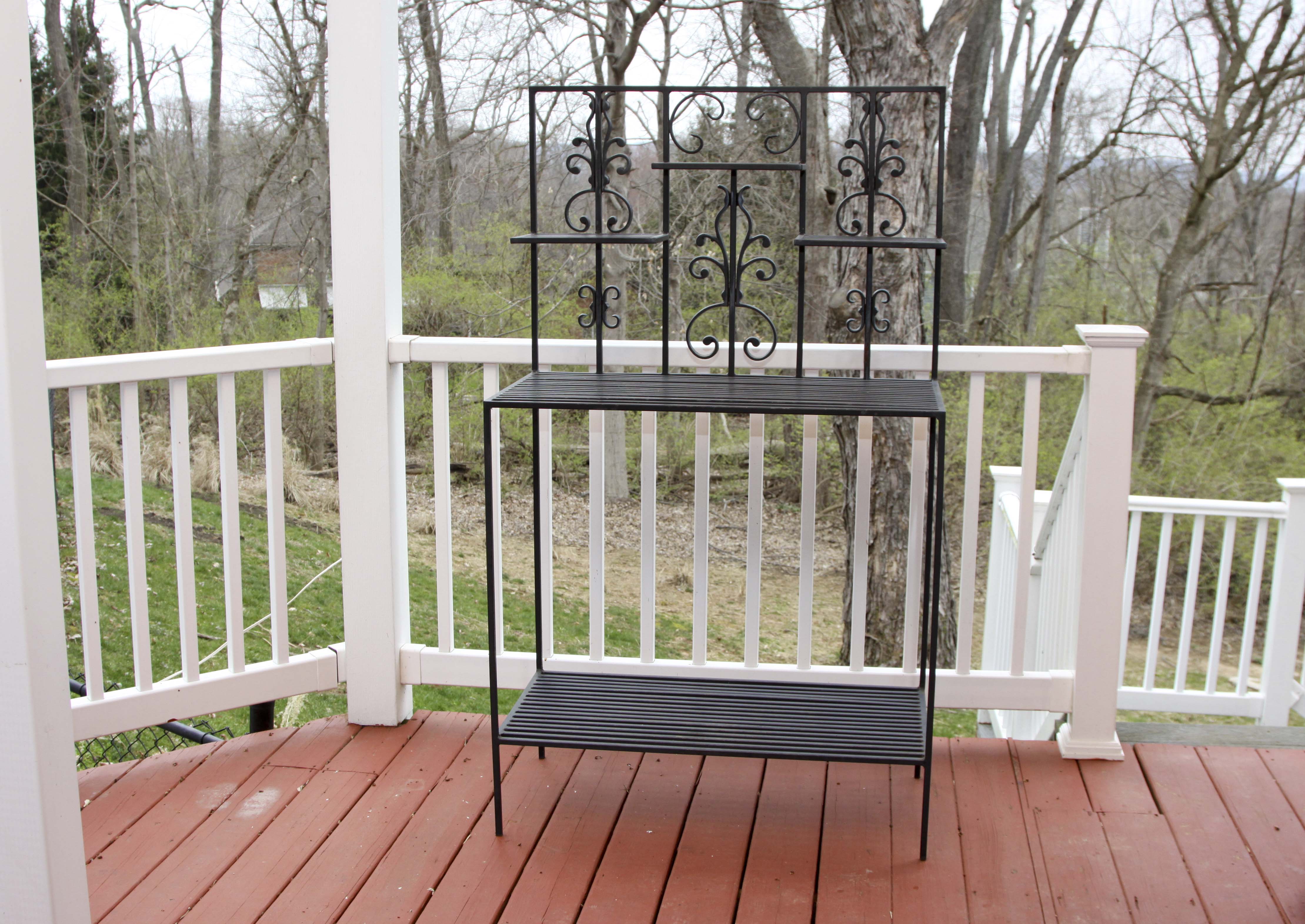 Black Wrought Iron Metal Shelf