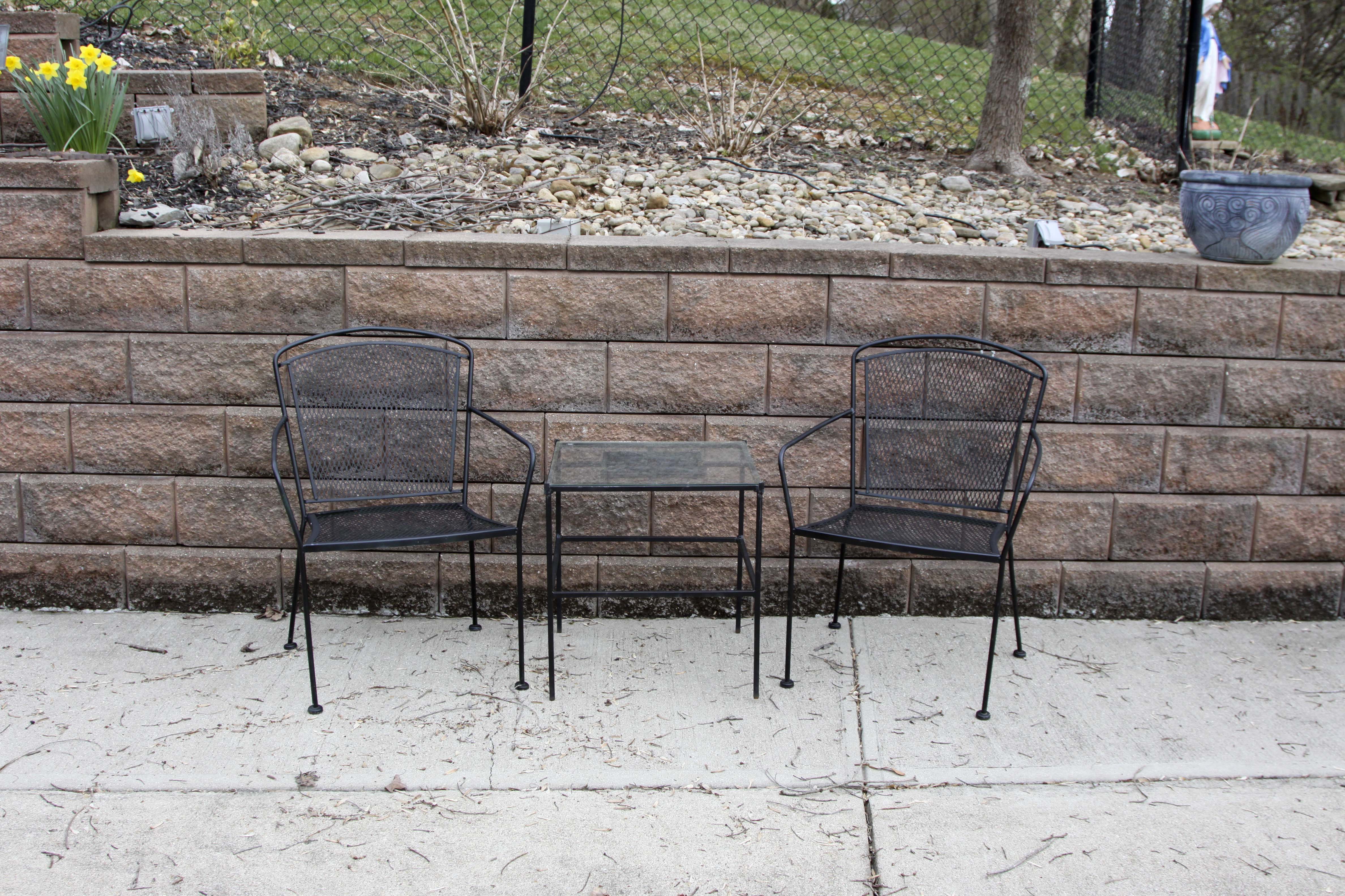 Wrought Iron Patio Table and Chair Set
