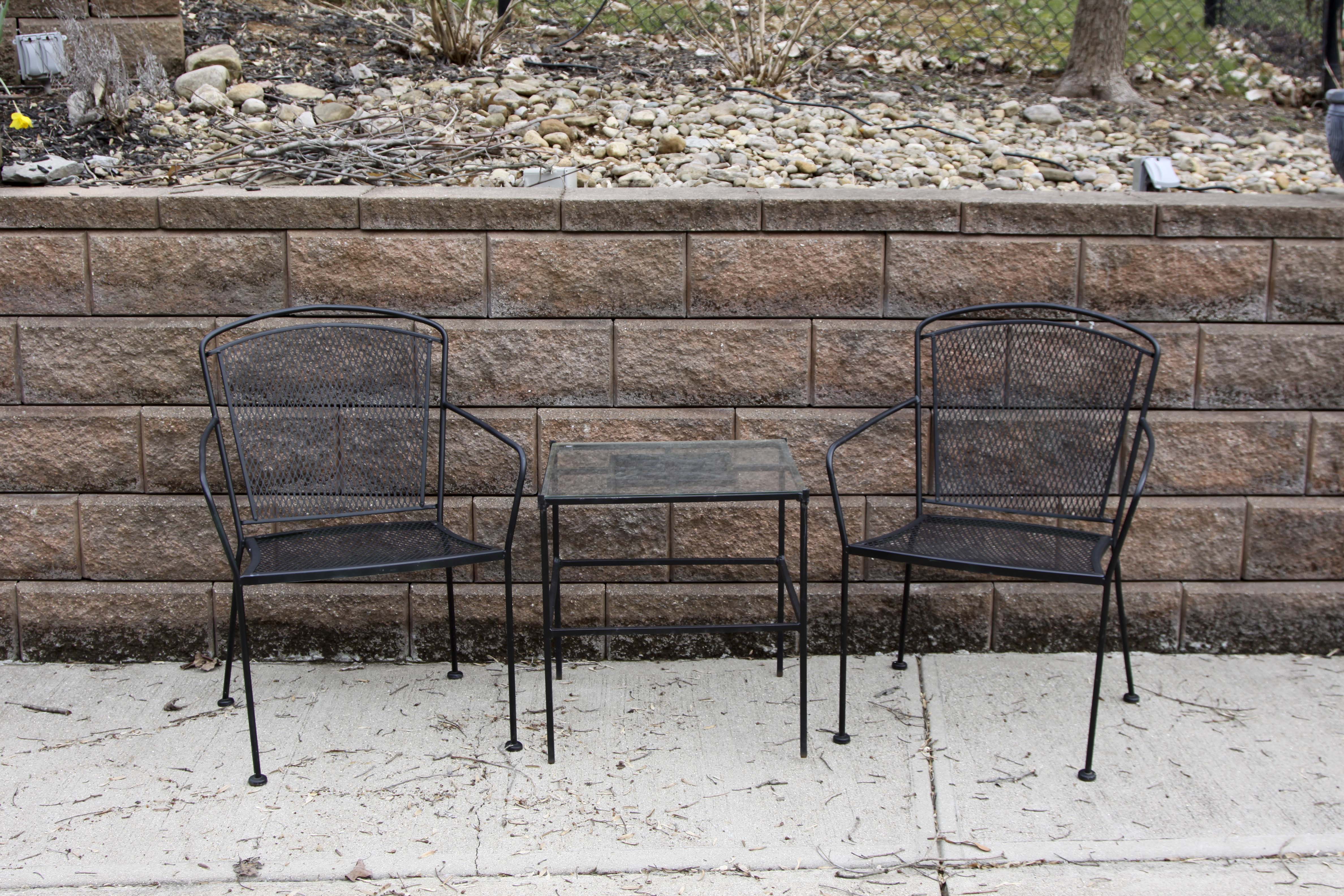 Wrought Iron Patio Table and Chair Set