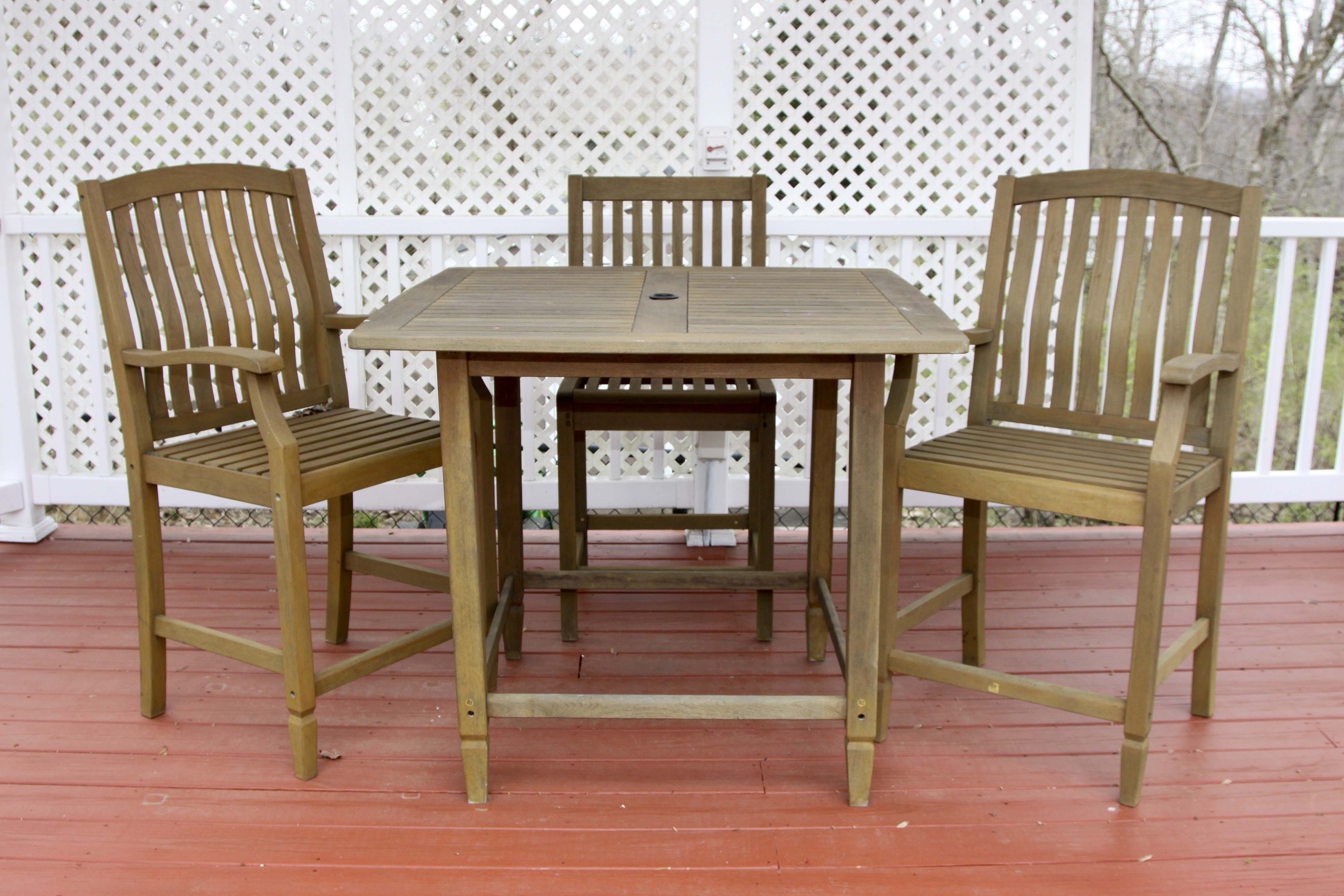 Teak Patio Table and Chairs Set