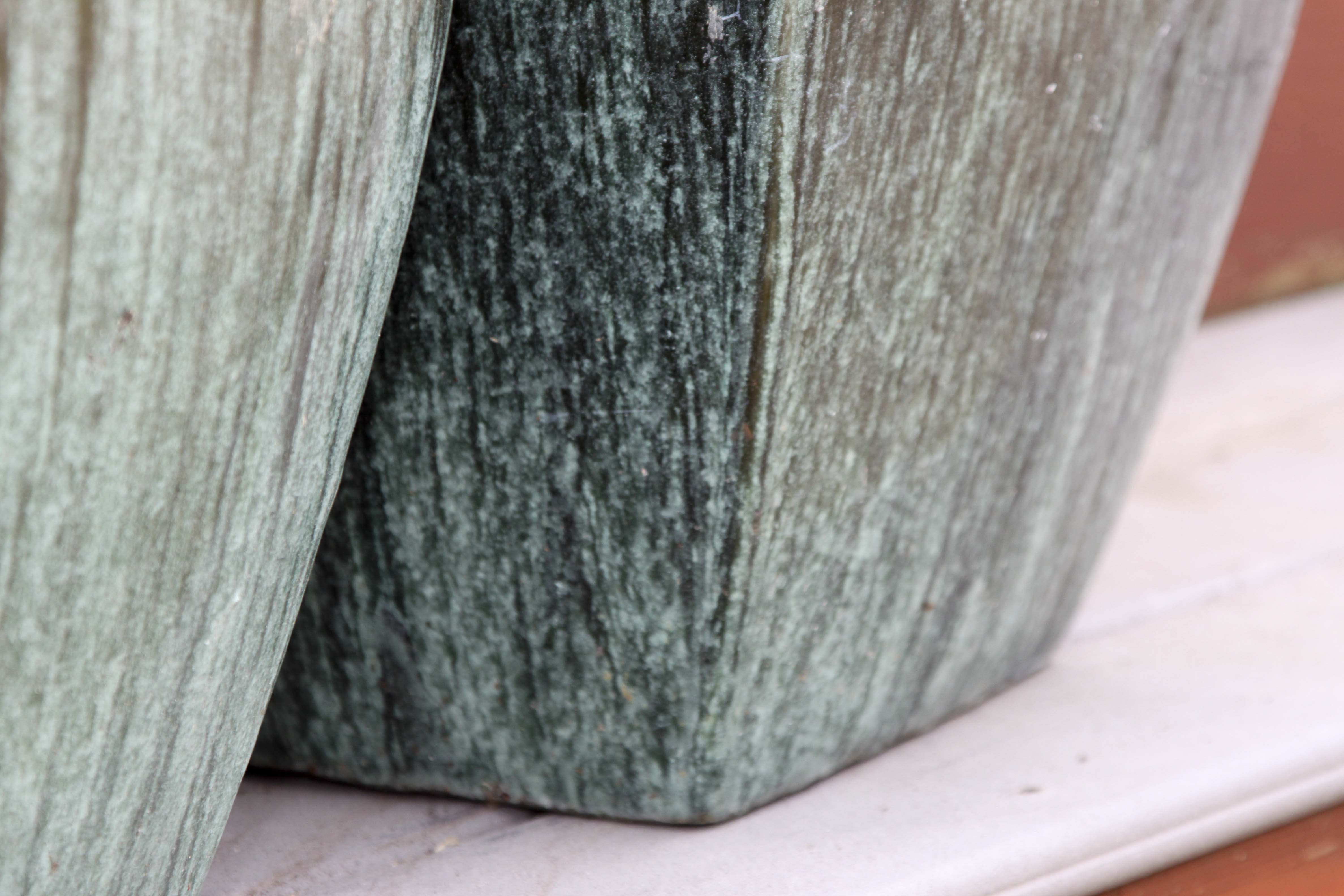 Three Matching Glazed Pottery Planters