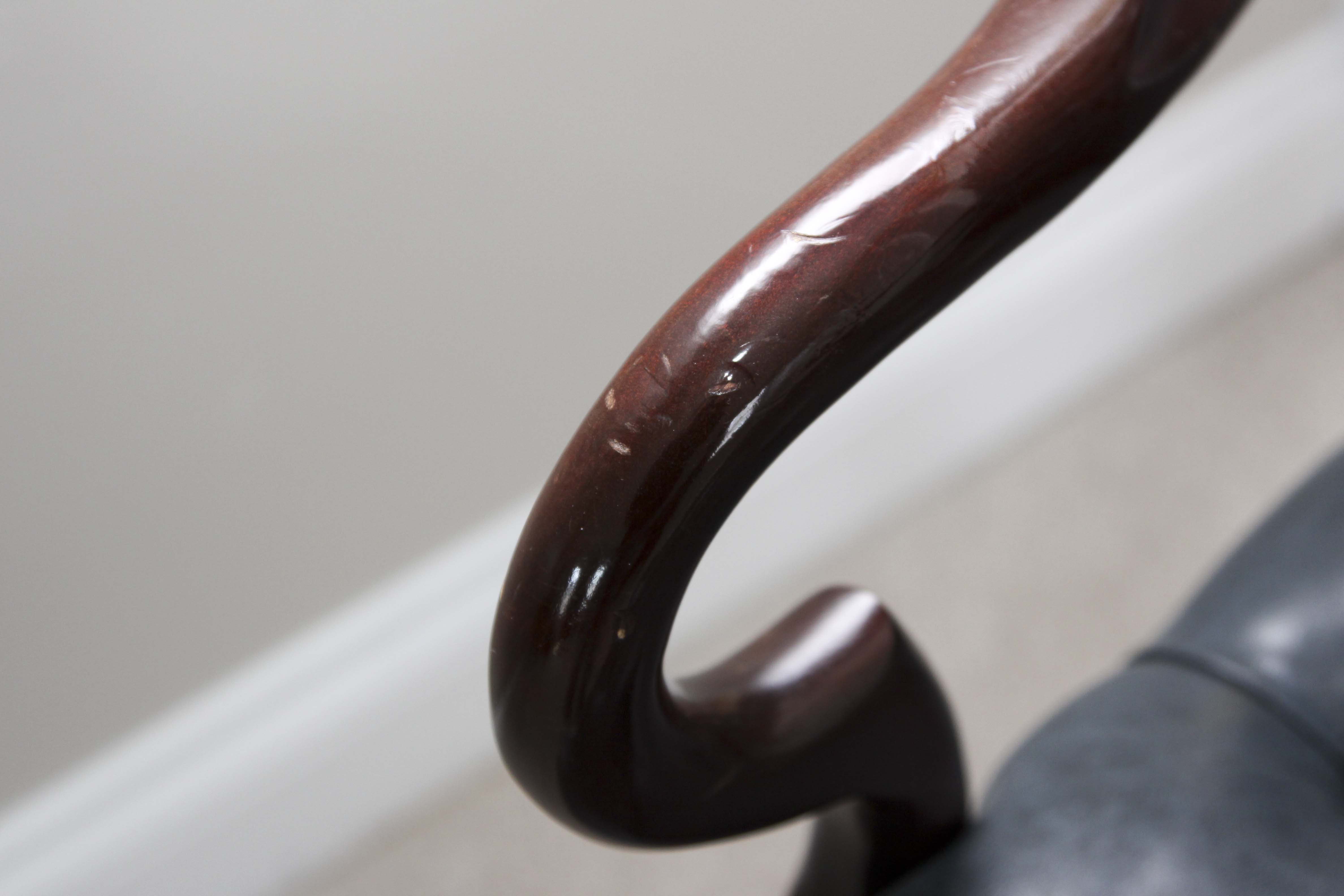 A Pair of Steel Blue Upholstered Tufted Armchairs