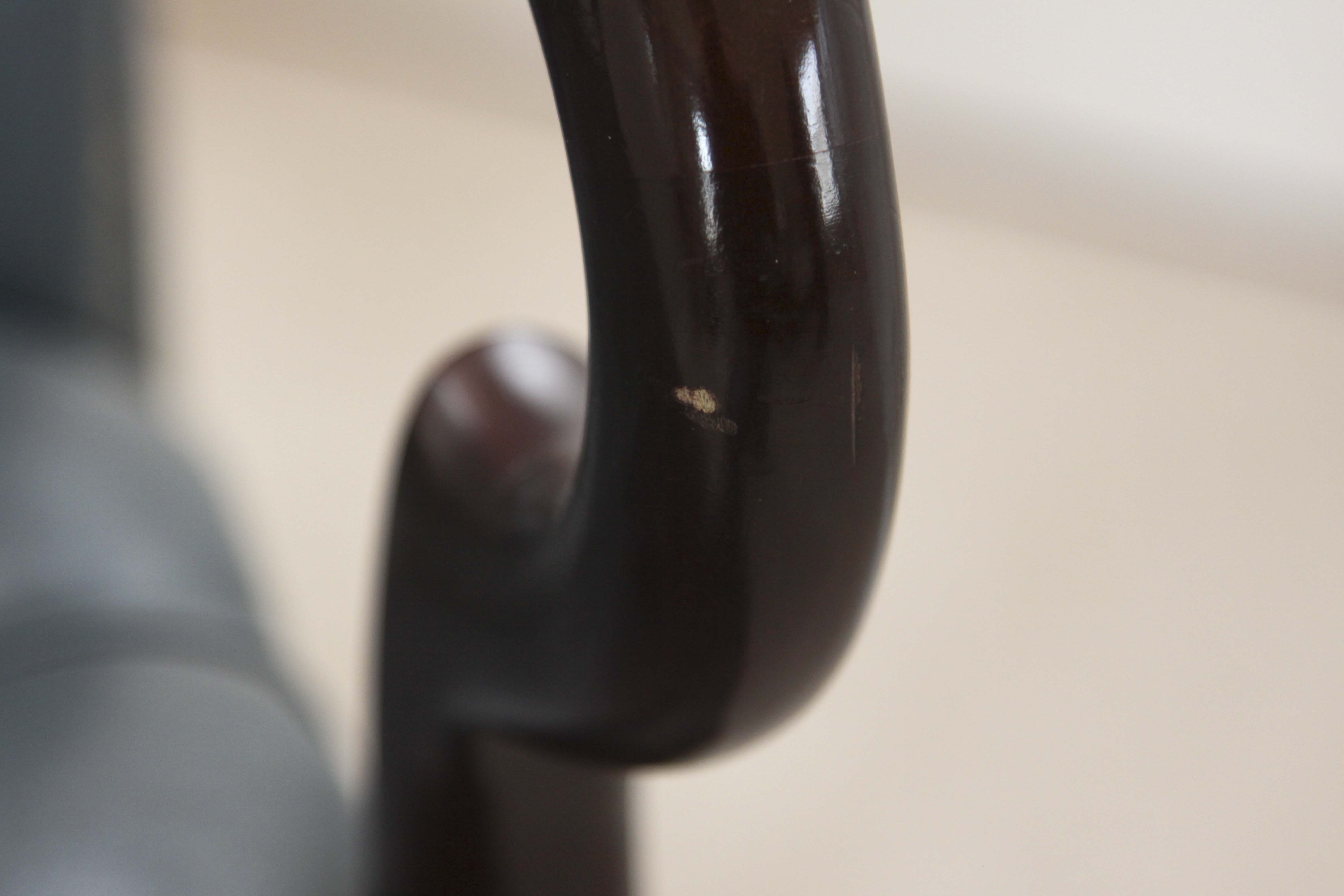 A Pair of Steel Blue Upholstered Tufted Armchairs