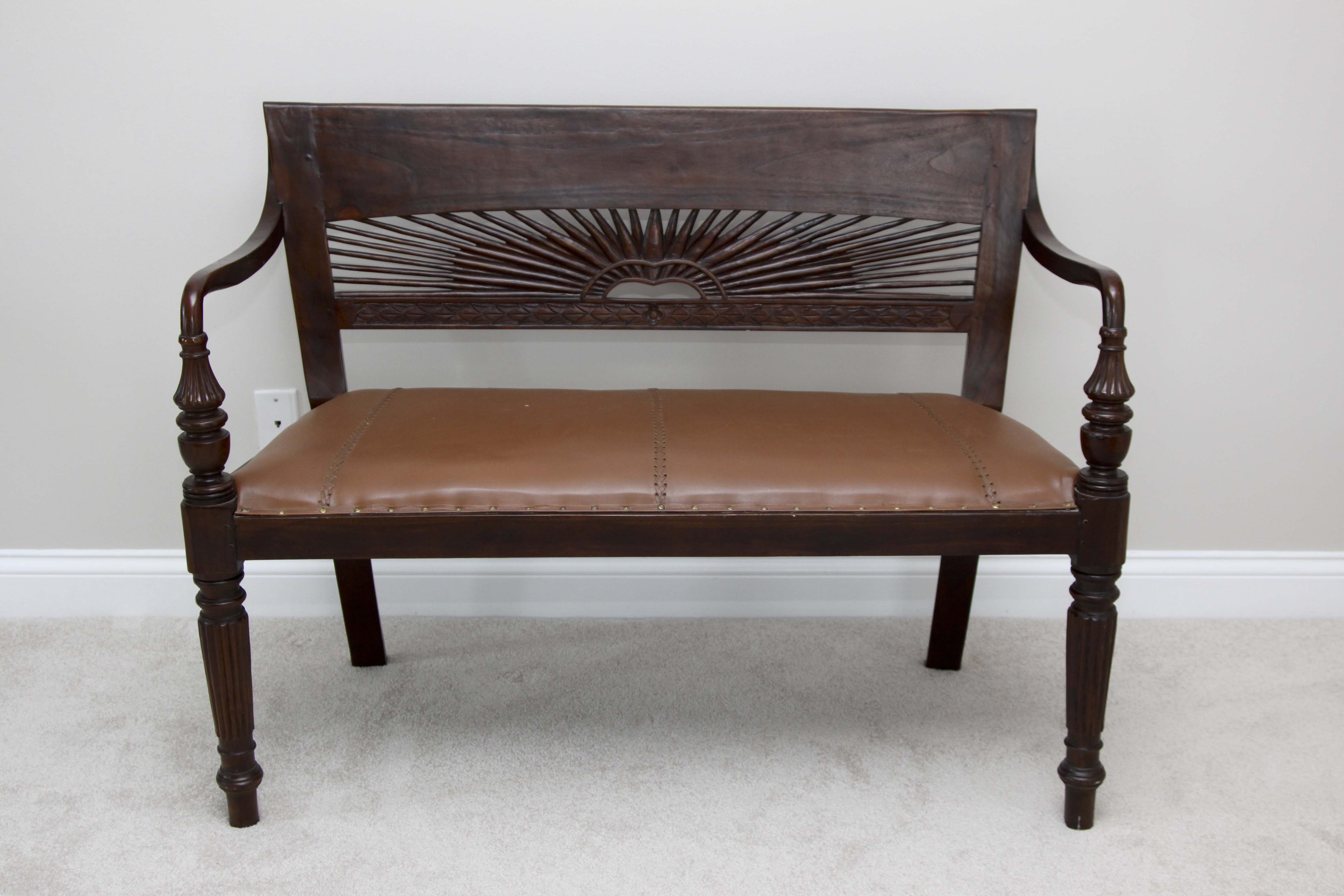 Vintage Edwardian Style Walnut Settee
