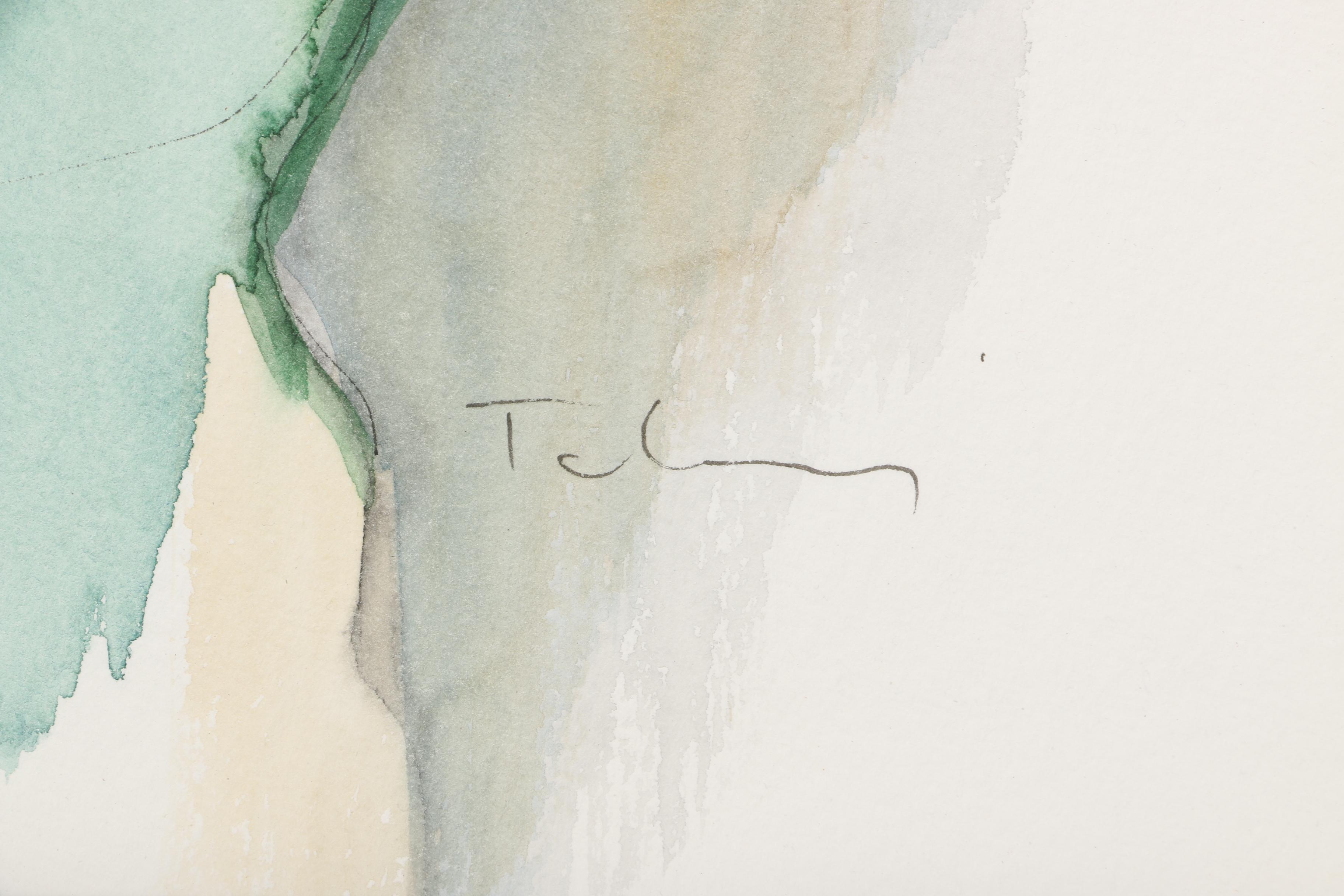 Itzchak Tarkay Watercolor Painting on Paper "Duet"