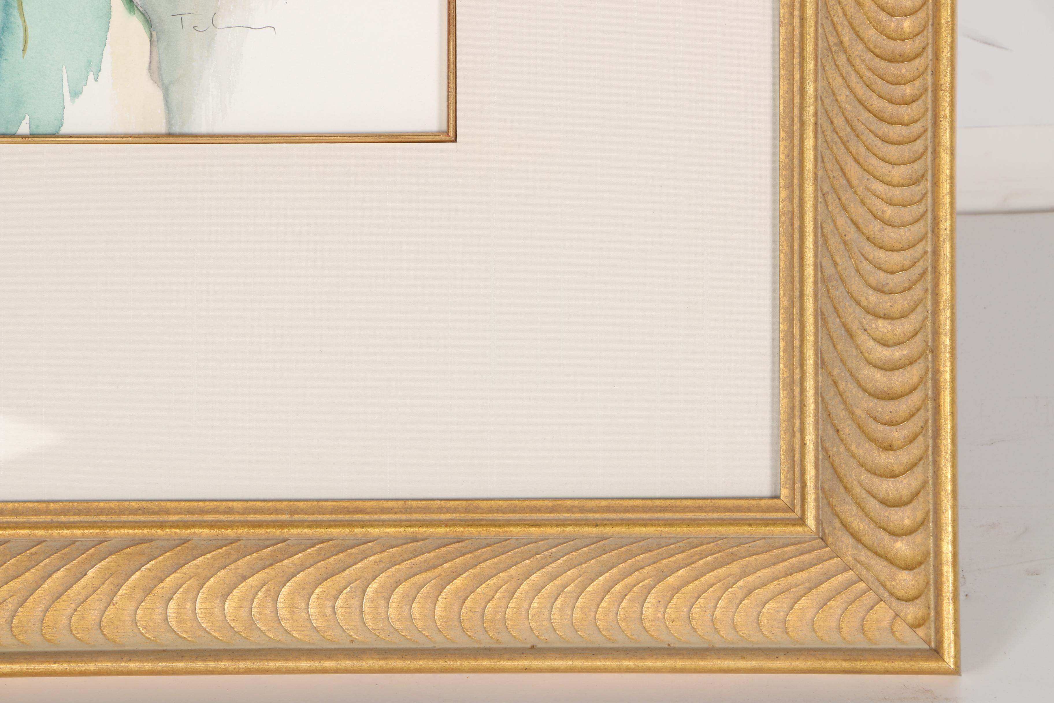 Itzchak Tarkay Watercolor Painting on Paper "Duet"