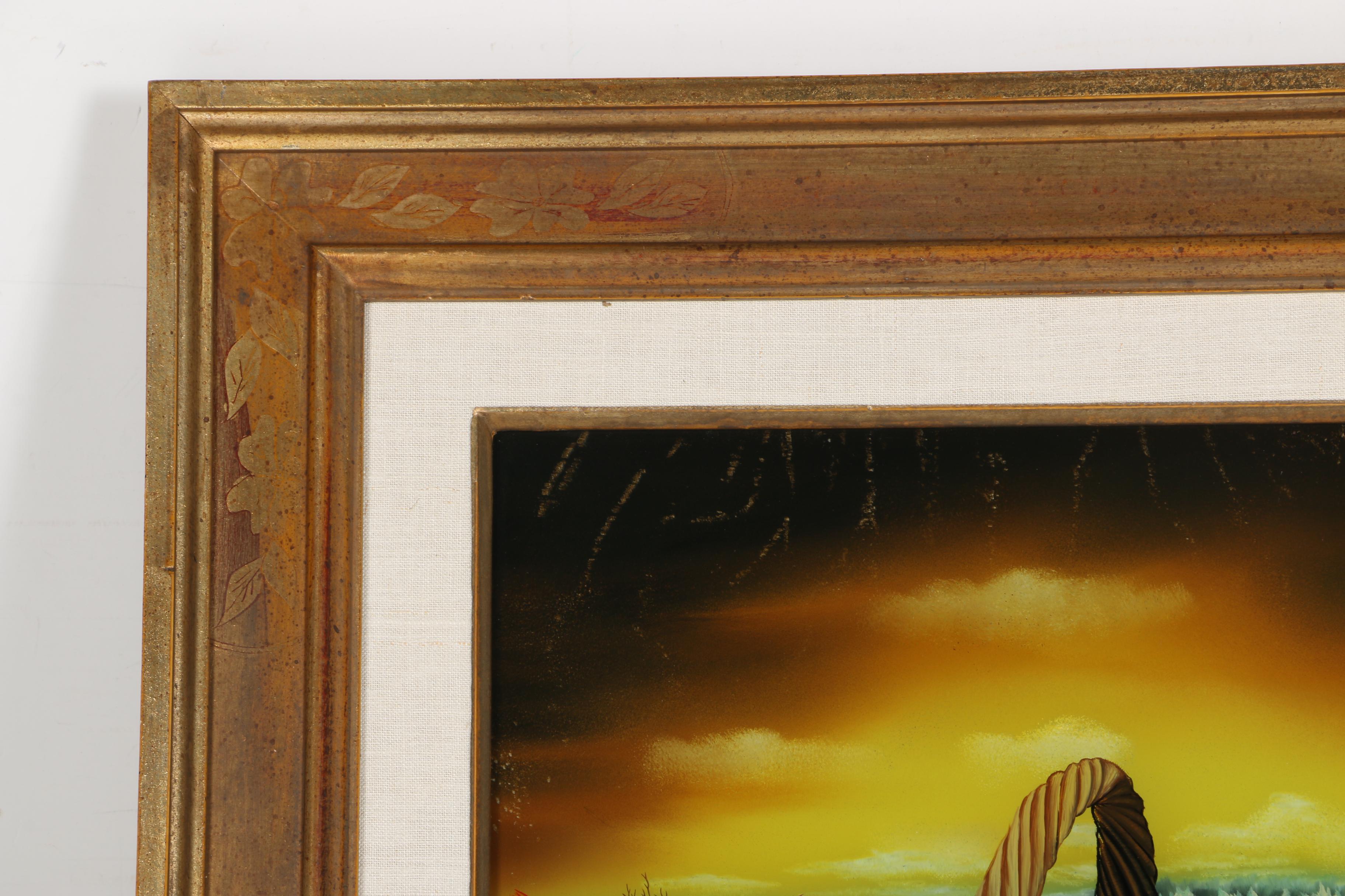 Tereza Dolnec Oil Painting on Glass of Flowers