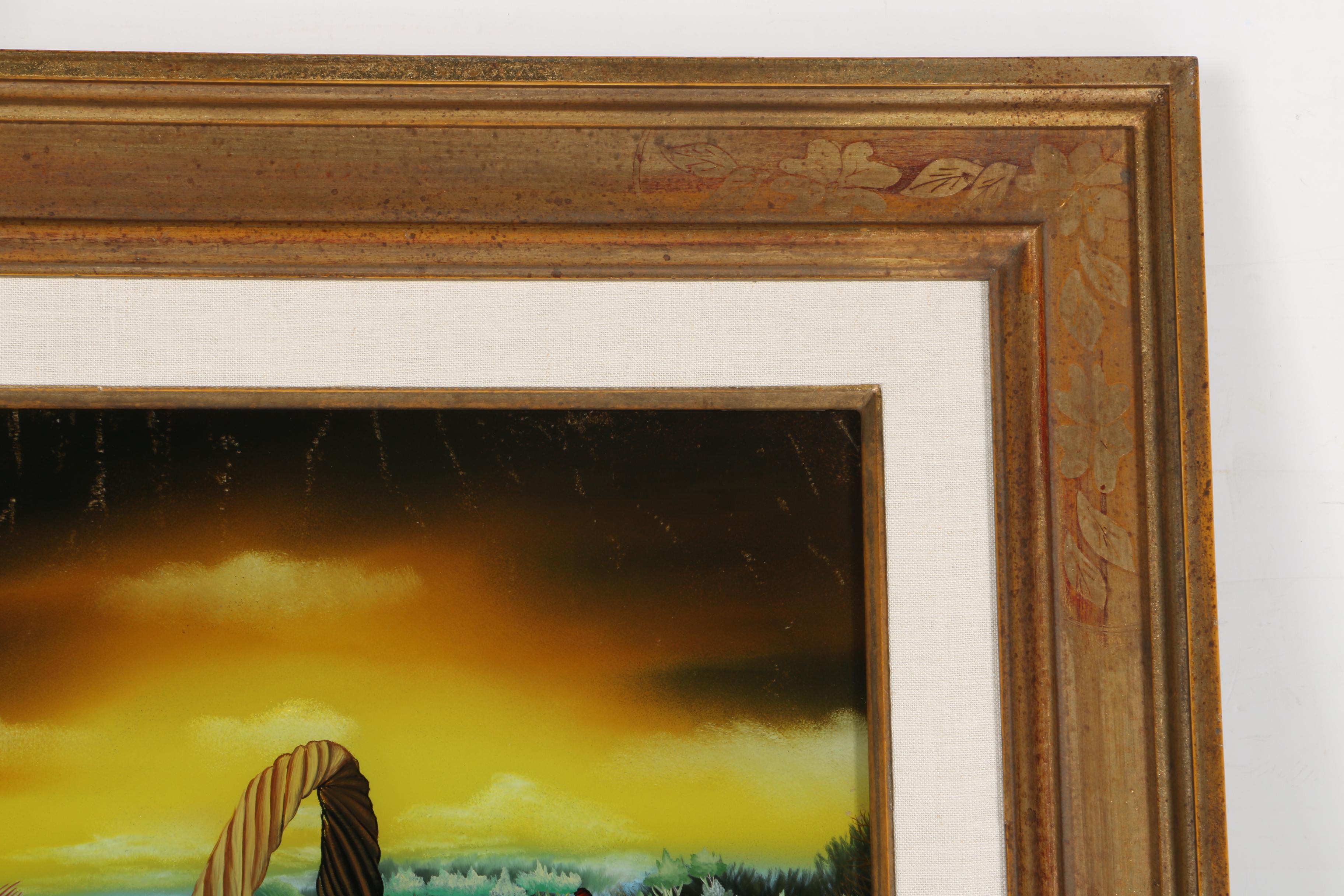 Tereza Dolnec Oil Painting on Glass of Flowers