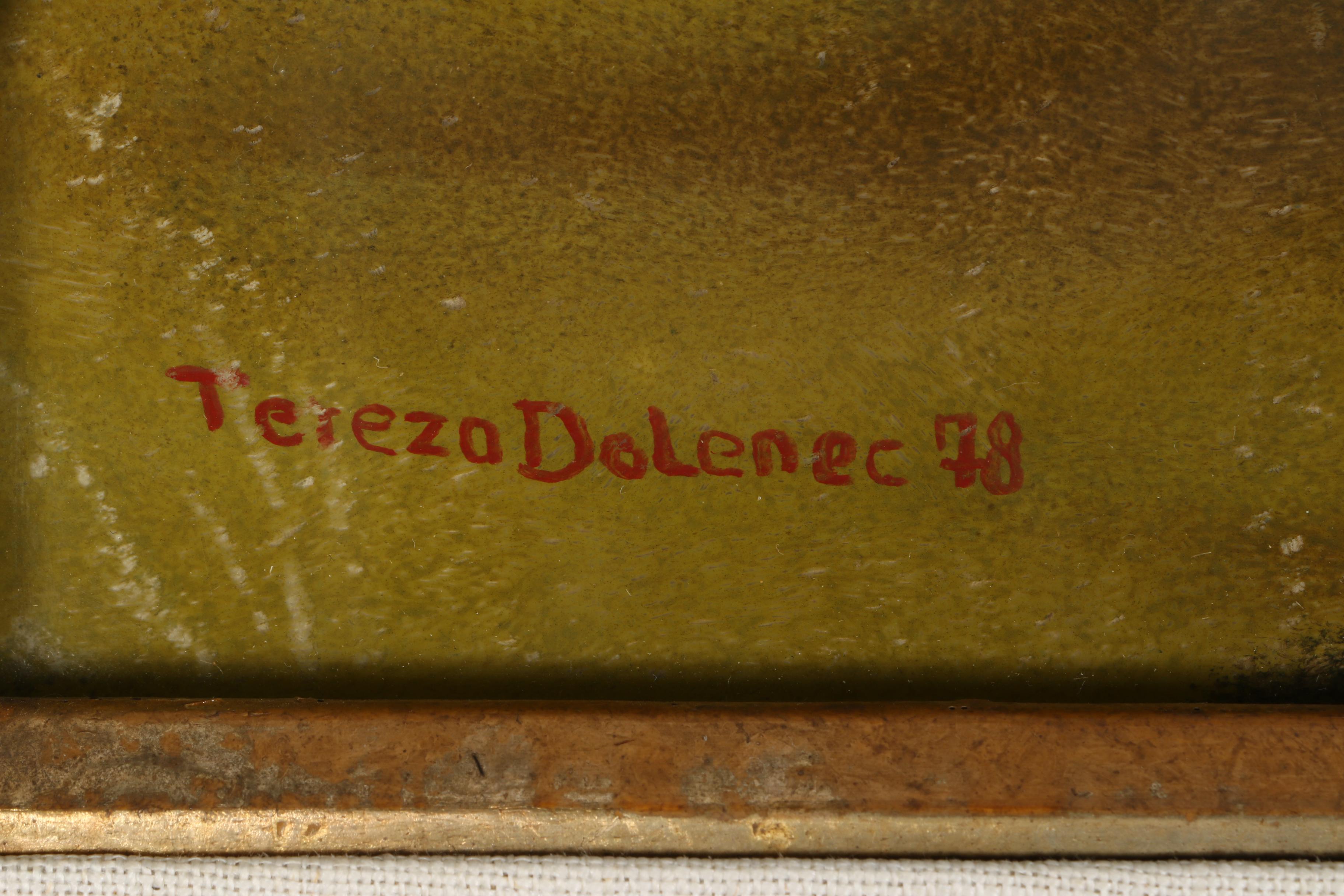 Tereza Dolnec Oil Painting on Glass of Flowers