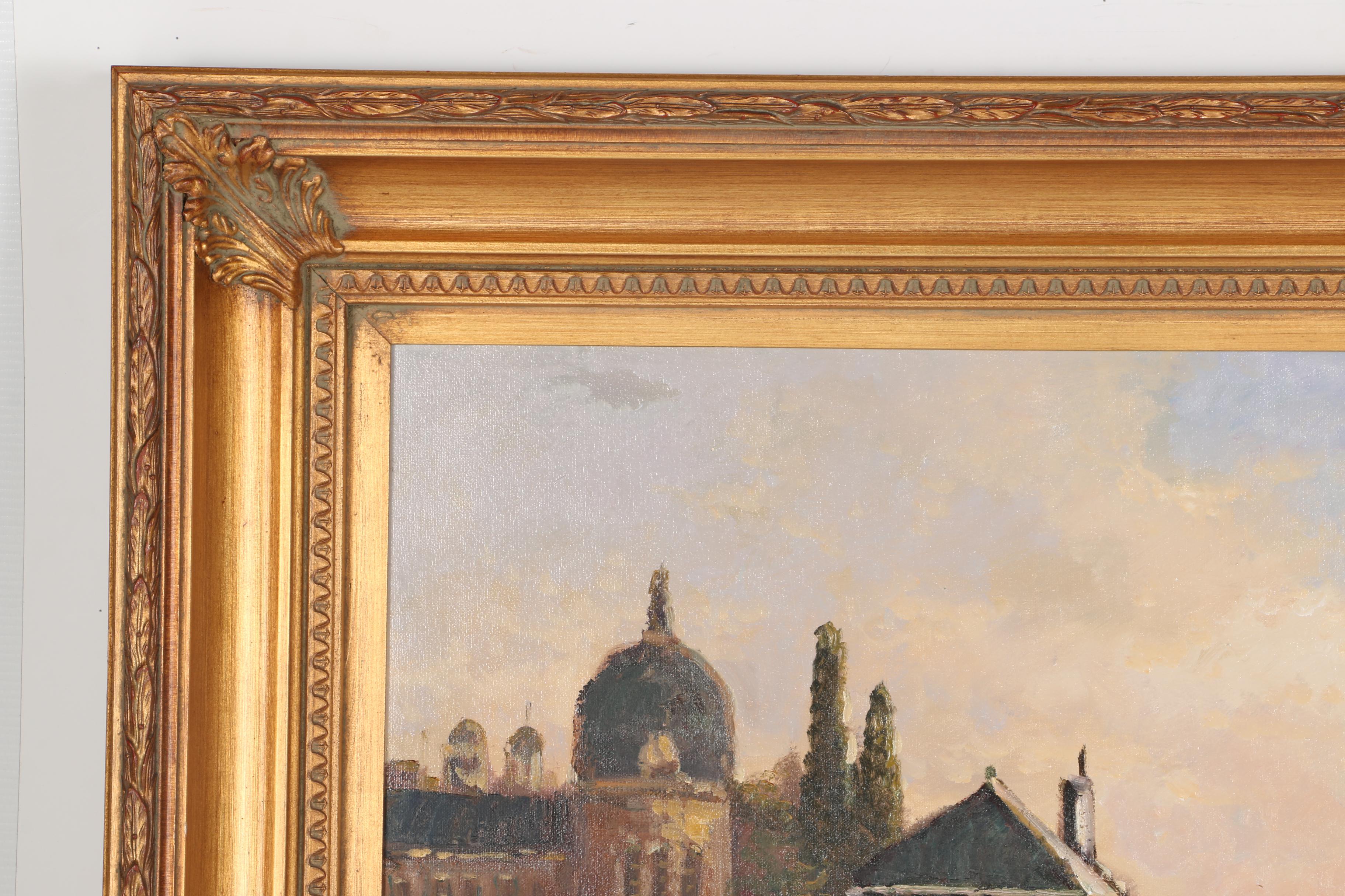 W. Eddie Oil Painting on Canvas of Waterfront