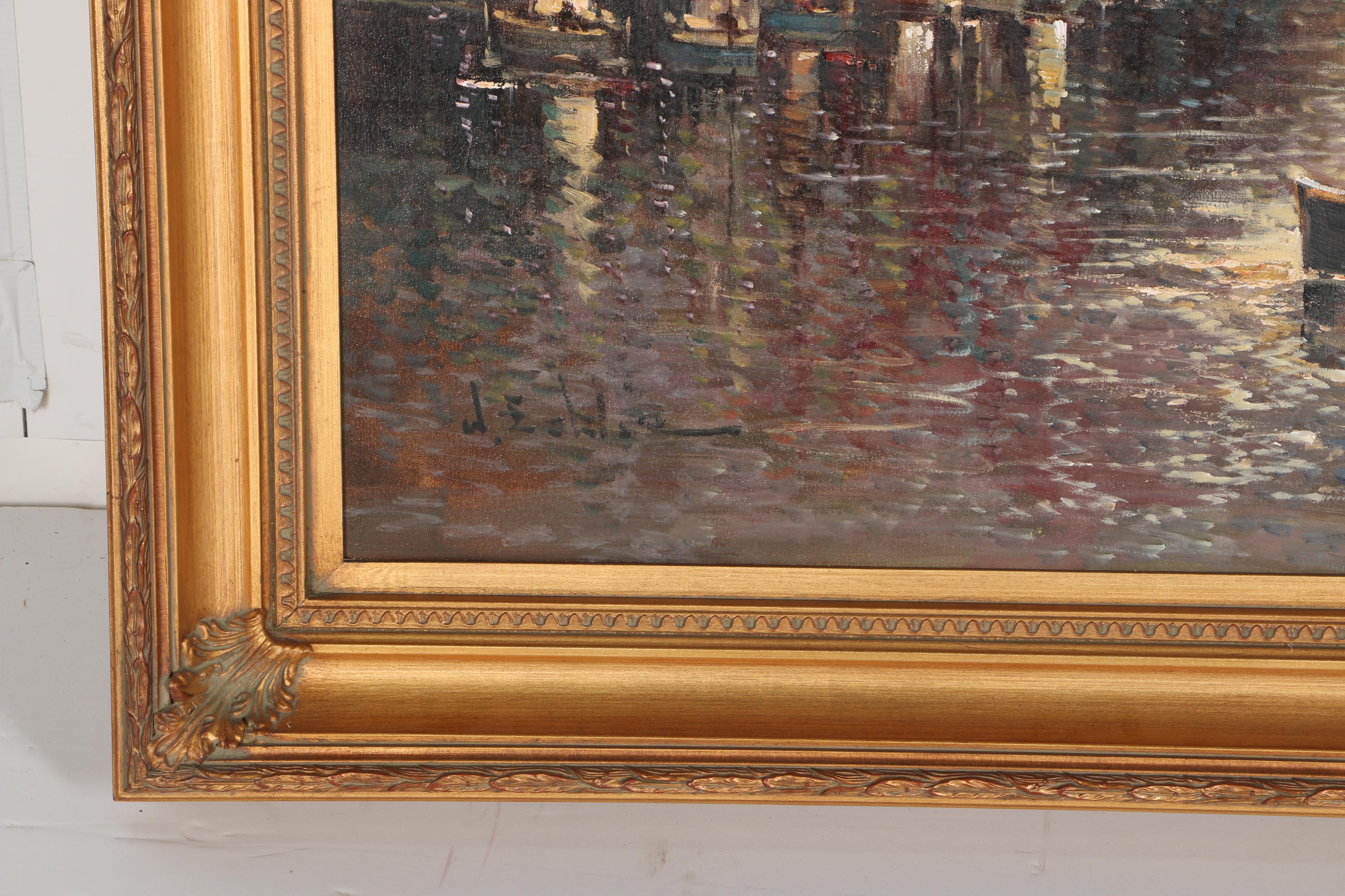 W. Eddie Oil Painting on Canvas of Waterfront