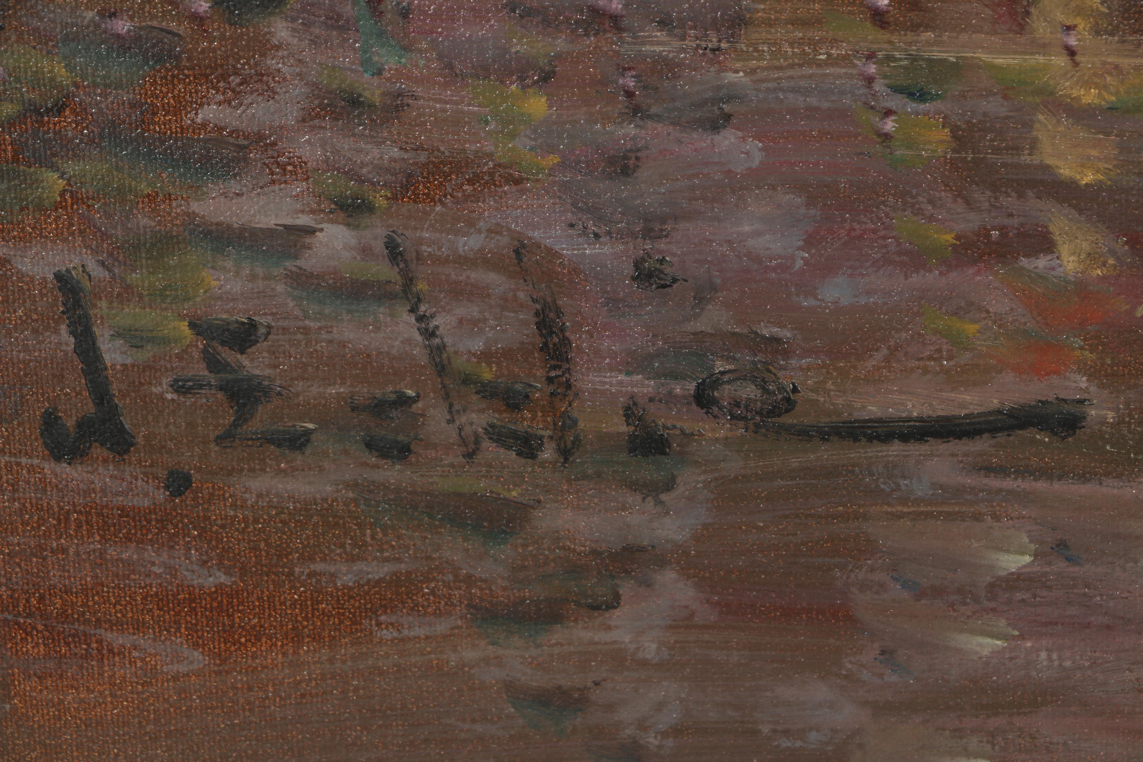 W. Eddie Oil Painting on Canvas of Waterfront